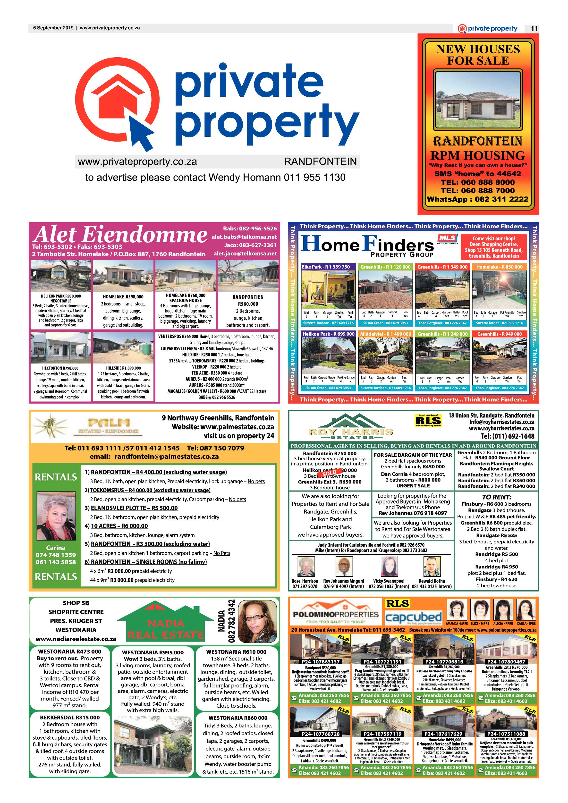 Randfontein Herald 6 September 2019 page 11