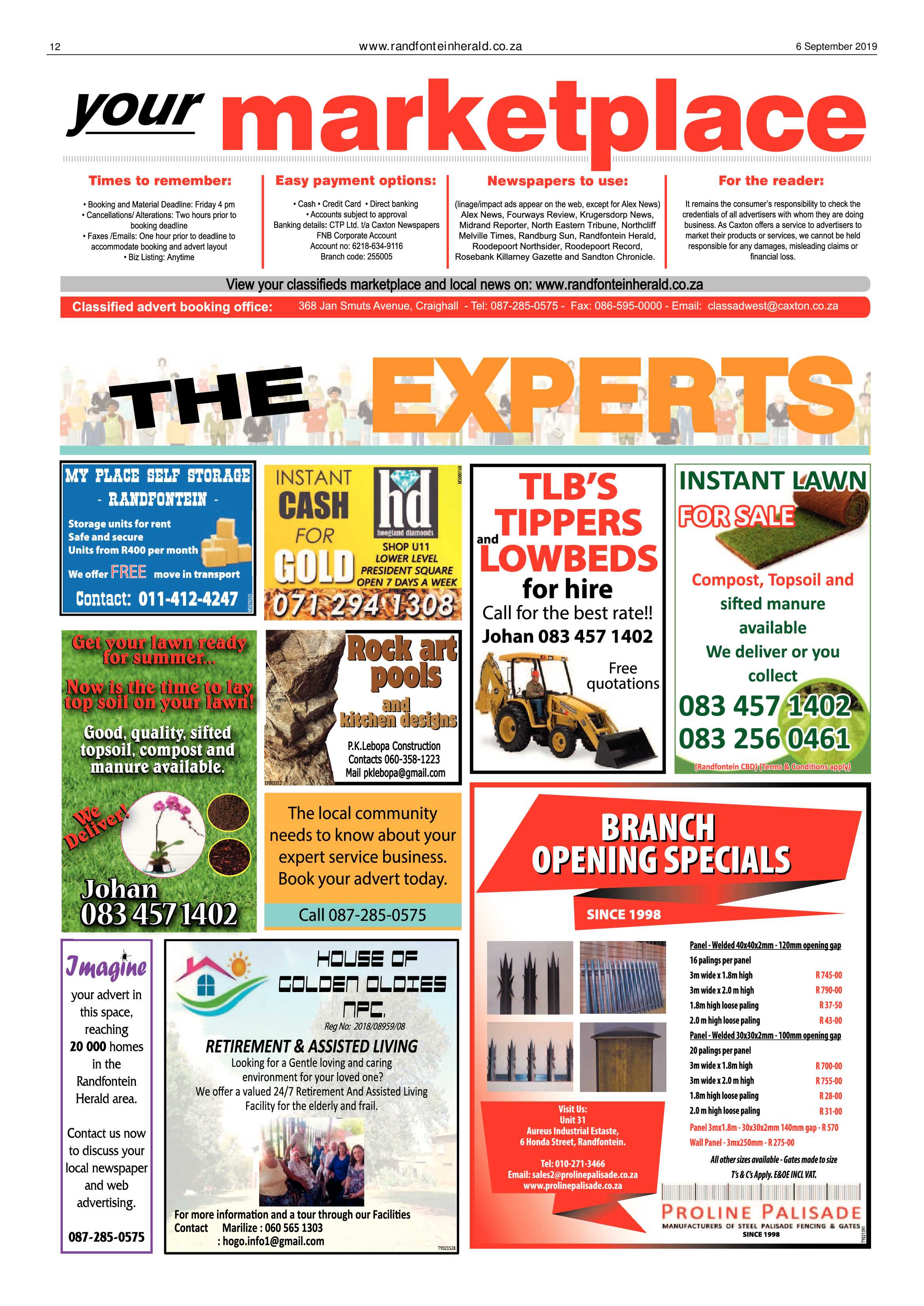 Randfontein Herald 6 September 2019 page 12