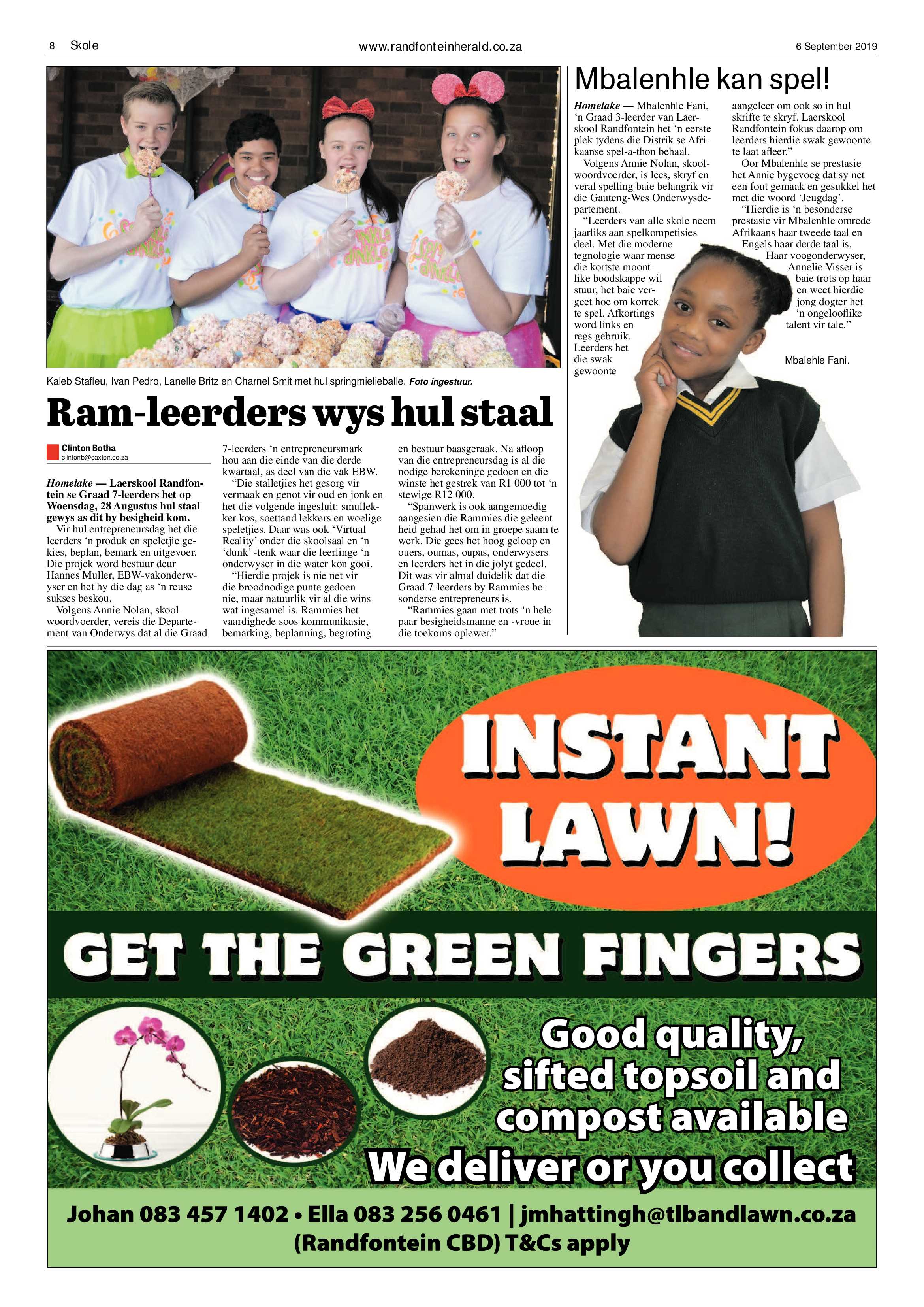Randfontein Herald 6 September 2019 page 8