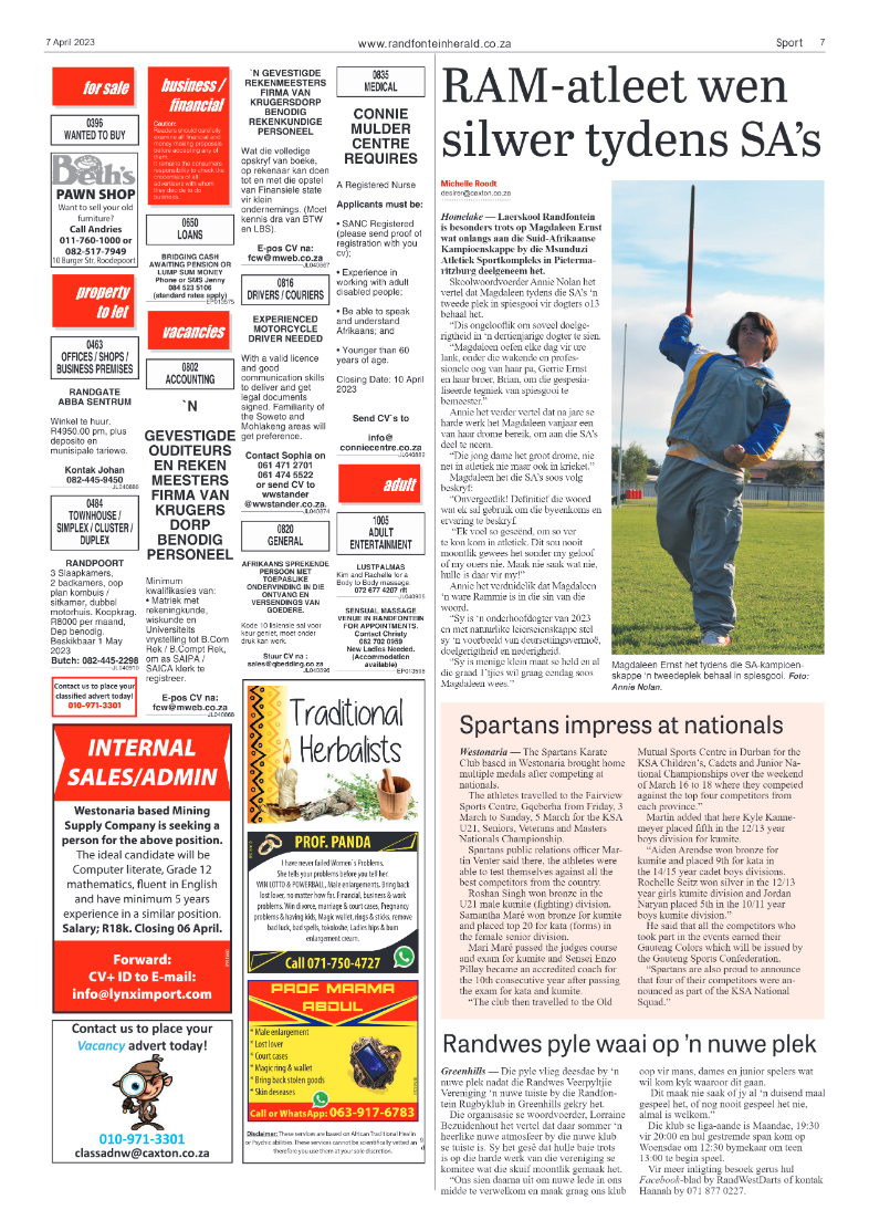 Randfontein Herald 7 April 2023 page 7