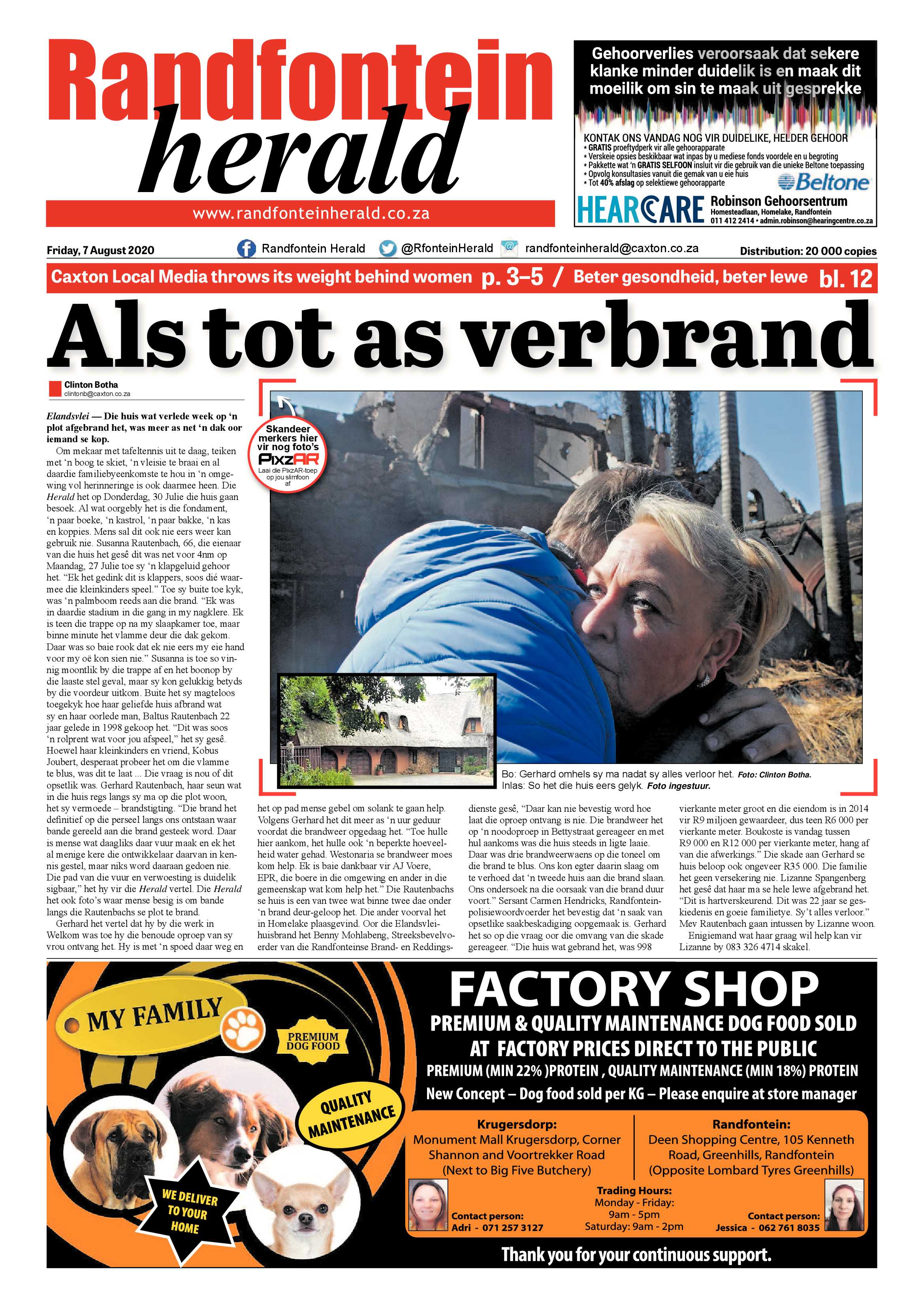Randfontein Herald 7 August 2020 page 1