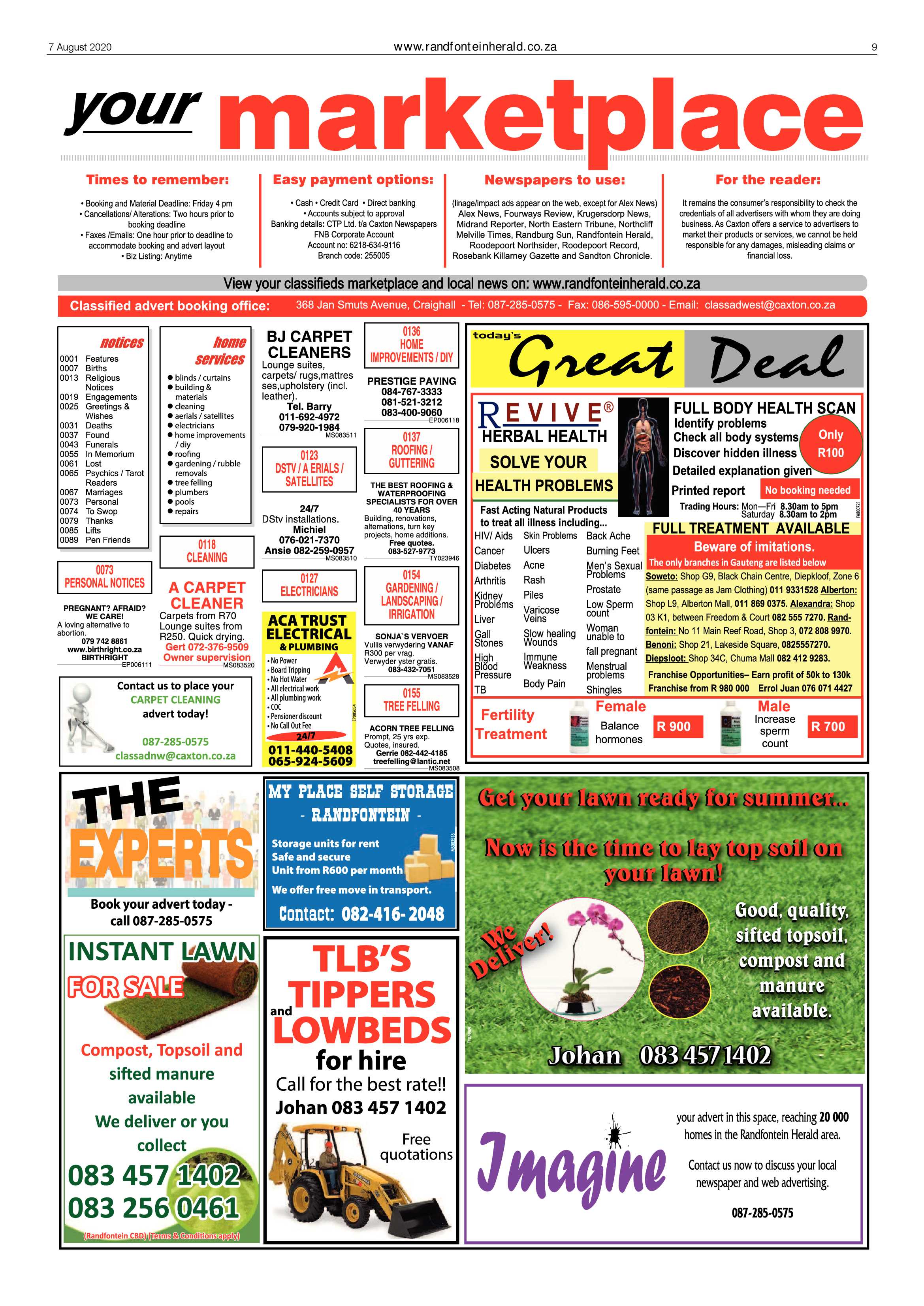 Randfontein Herald 7 August 2020 page 9