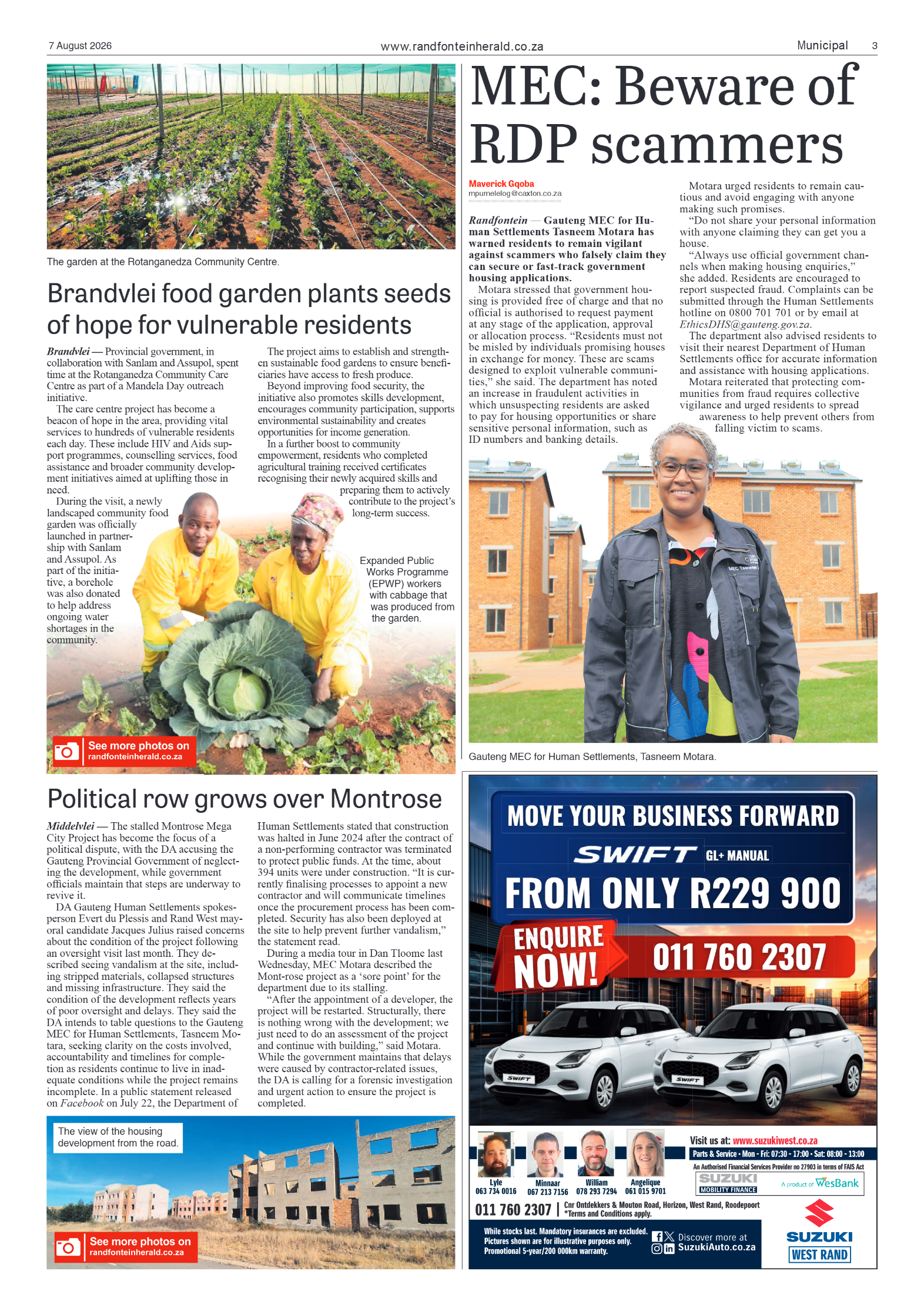 Randfontein Herald 7 August 2026 page 3