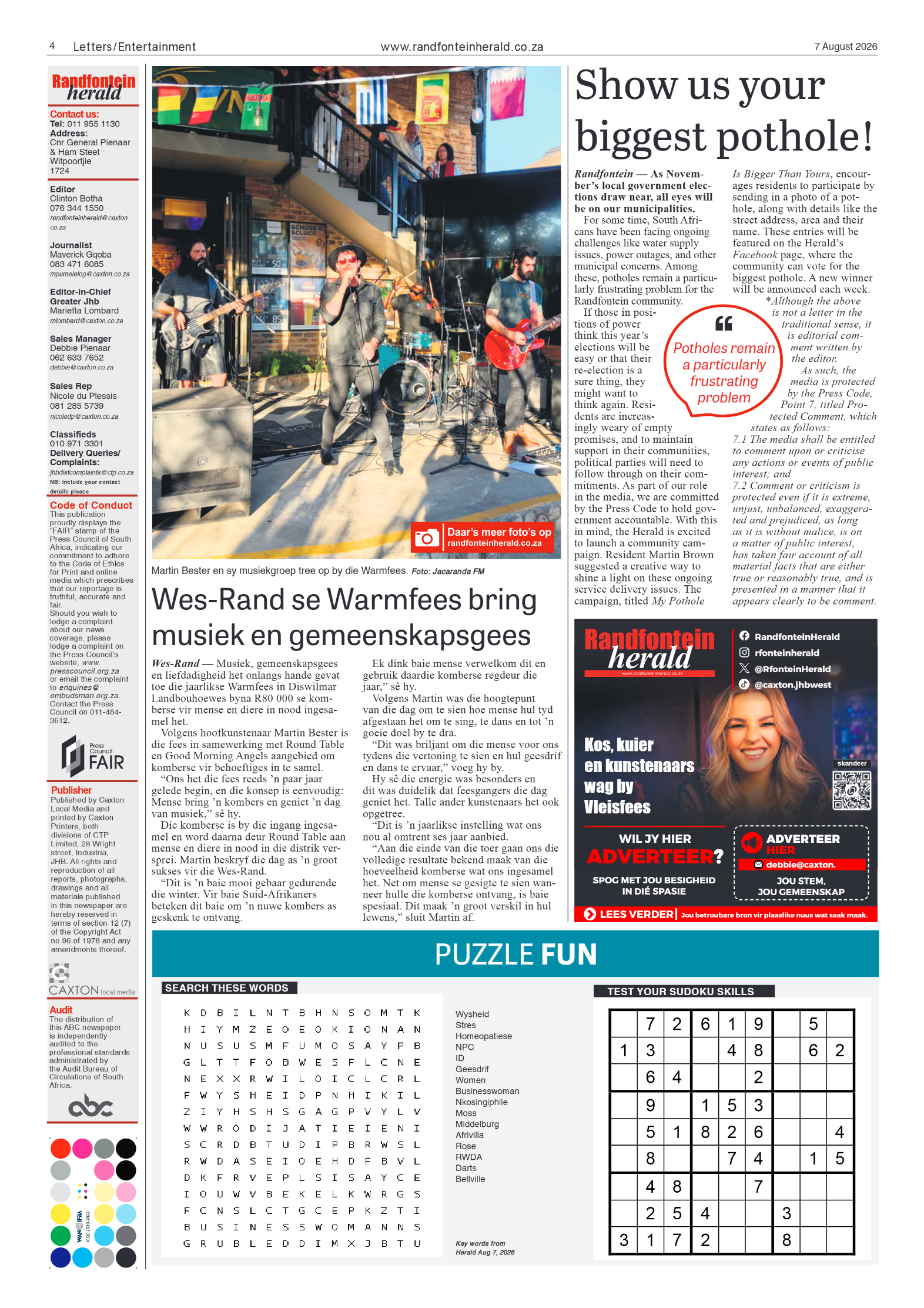 Randfontein Herald 7 August 2026 page 4