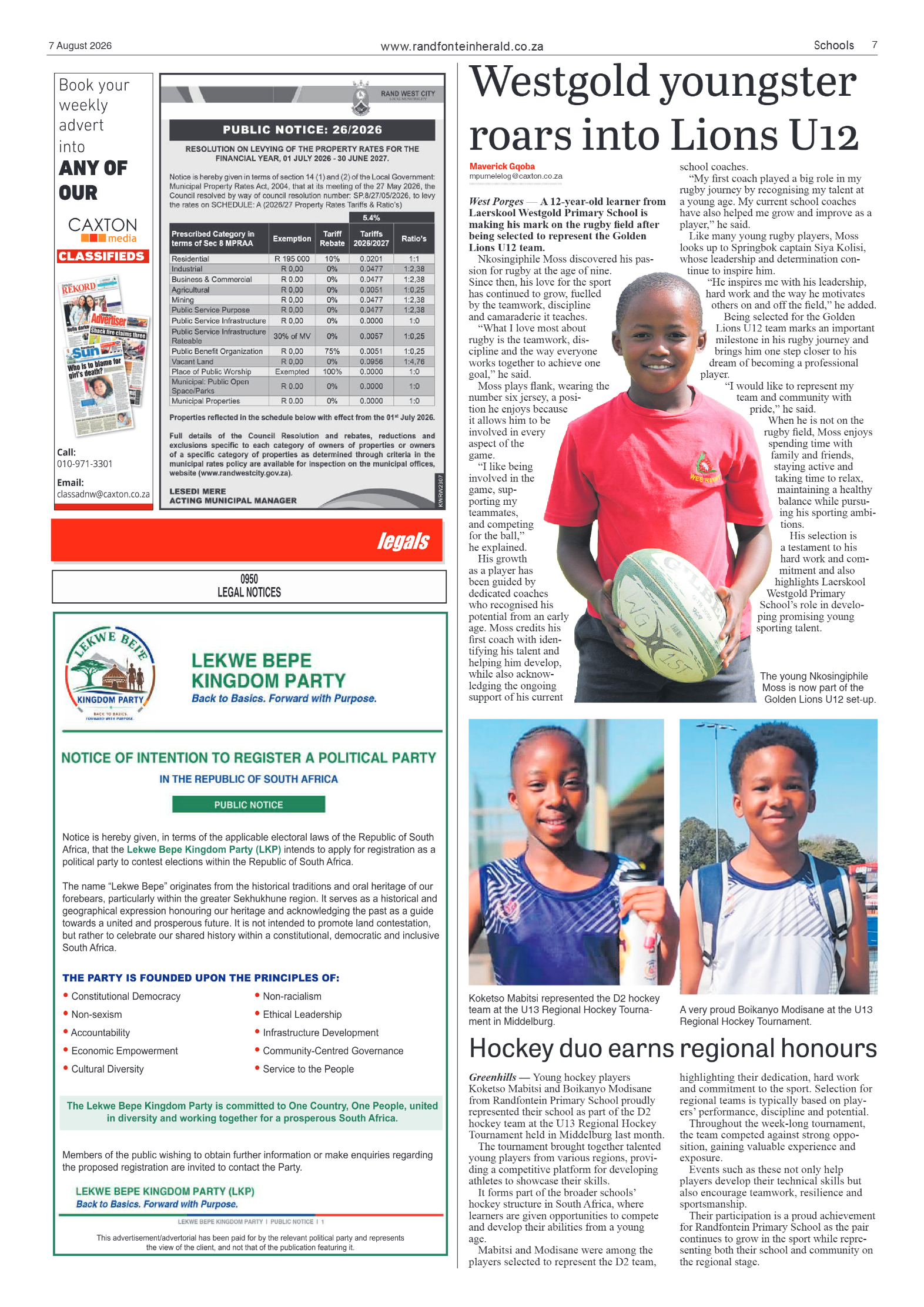 Randfontein Herald 7 August 2026 page 7