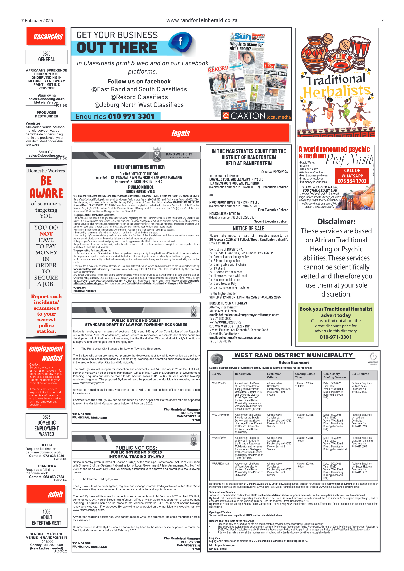 Randfontein Herald 7 February 2025 page 7