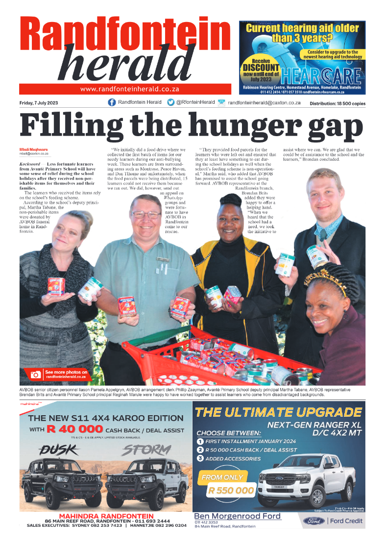 Randfontein Herald 7 July 2023 page 1