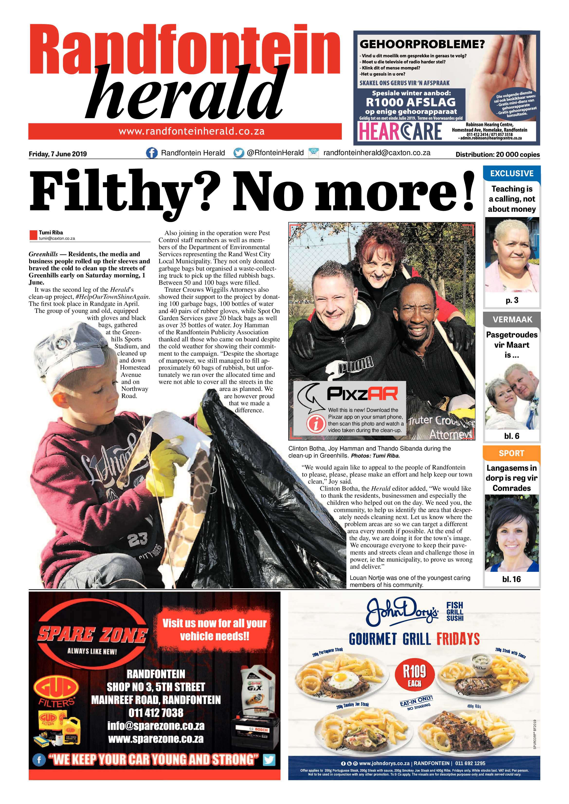 Randfontein Herald 7 June 2019 page 1