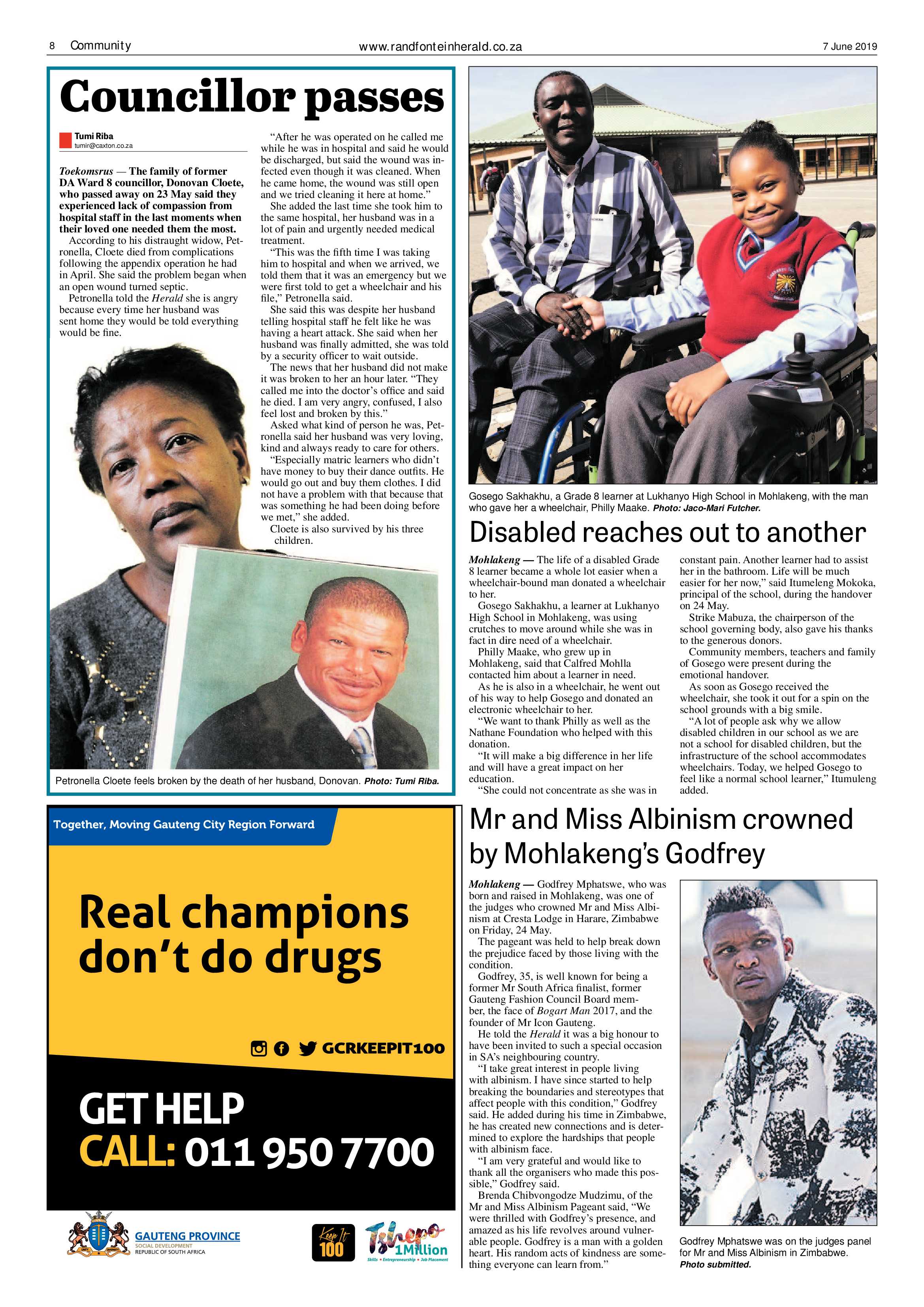 Randfontein Herald 7 June 2019 page 8