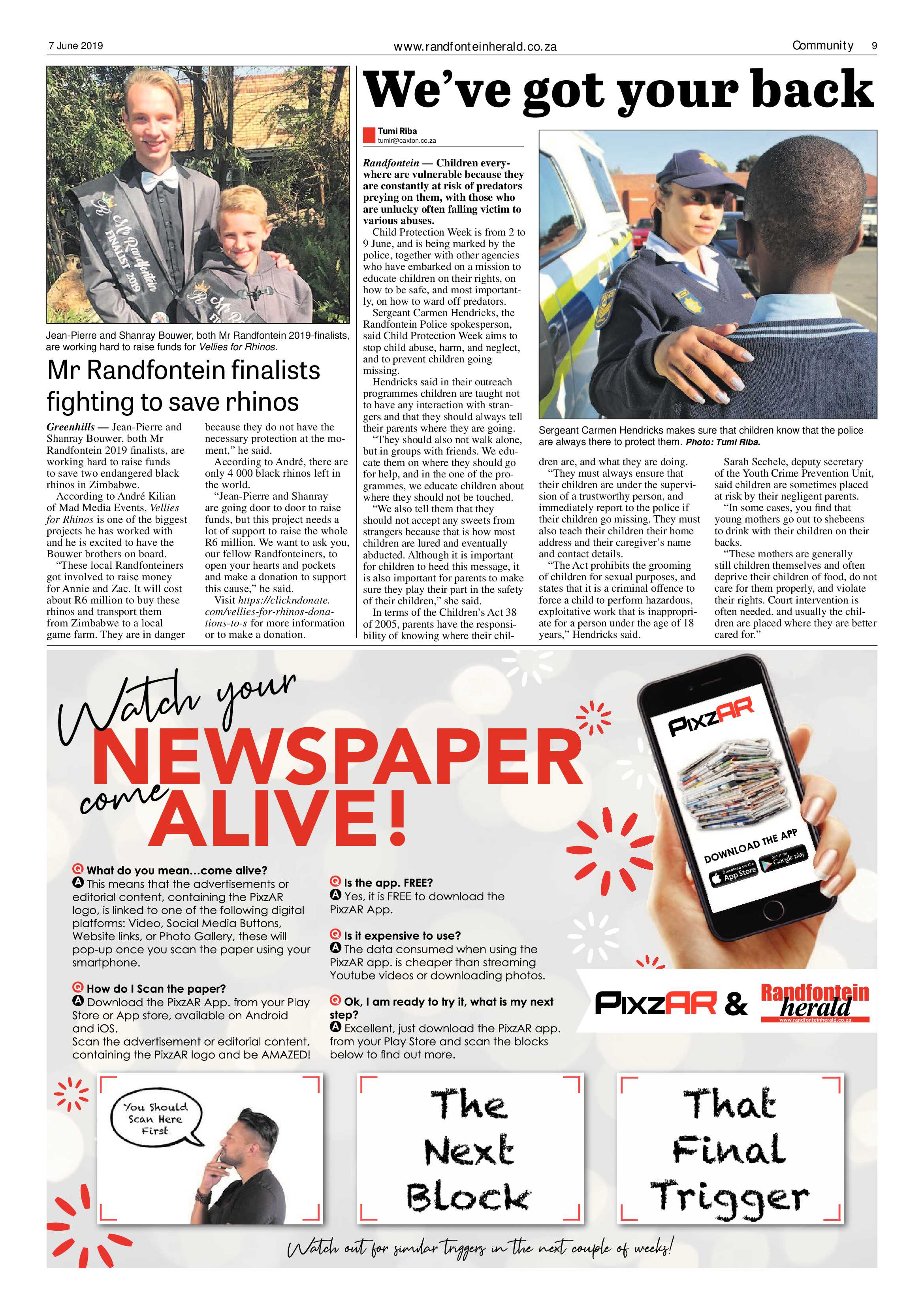 Randfontein Herald 7 June 2019 page 9