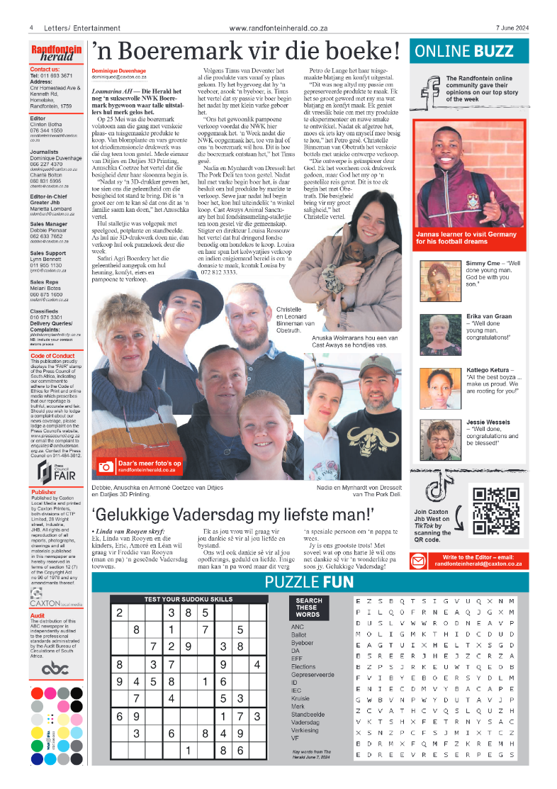 Randfontein Herald 7 June 2024 page 4