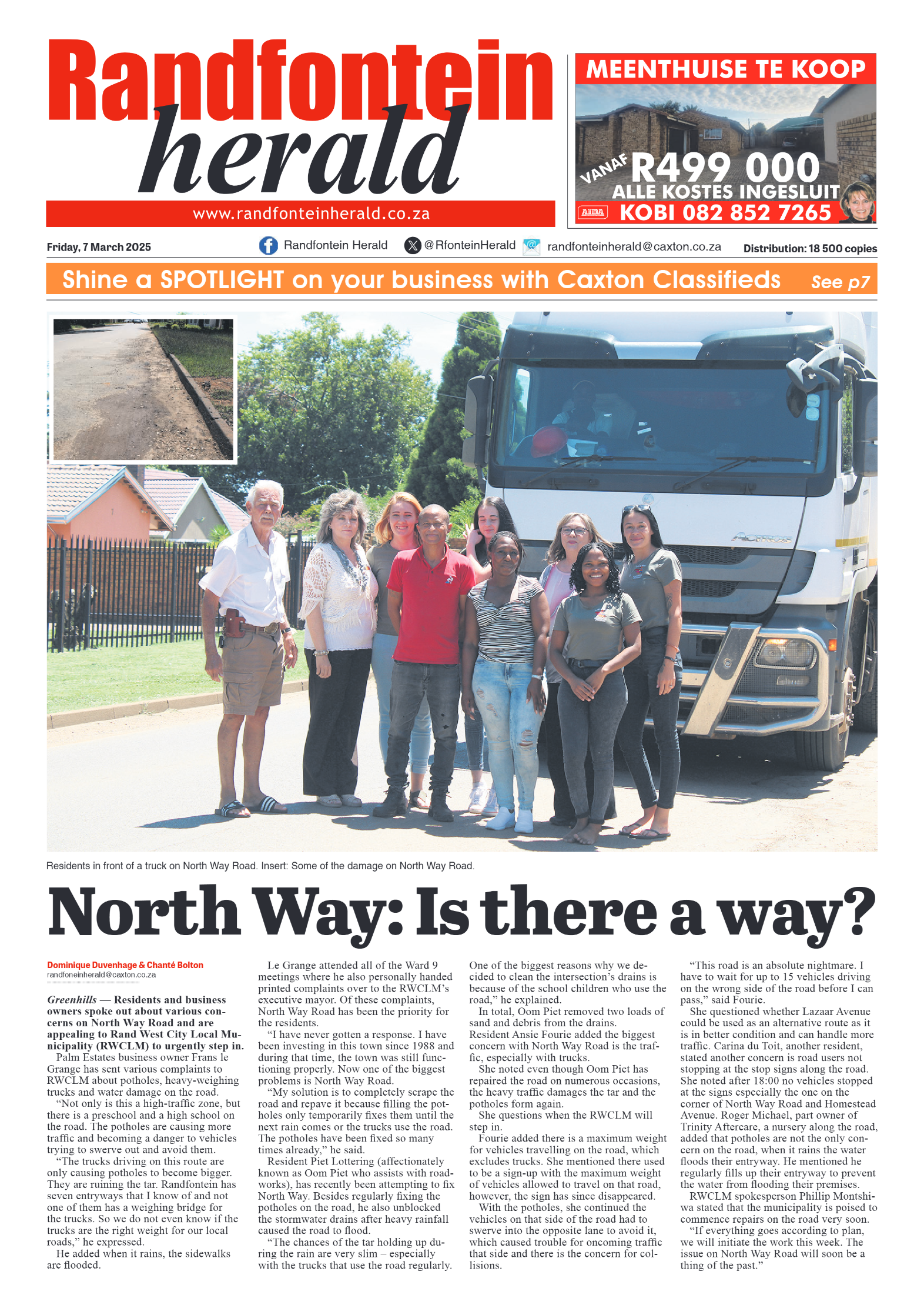 Randfontein Herald 7 March 2025 page 1