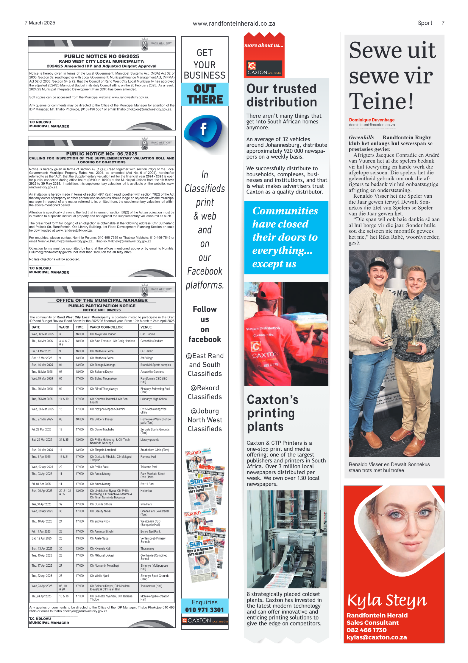 Randfontein Herald 7 March 2025 page 7