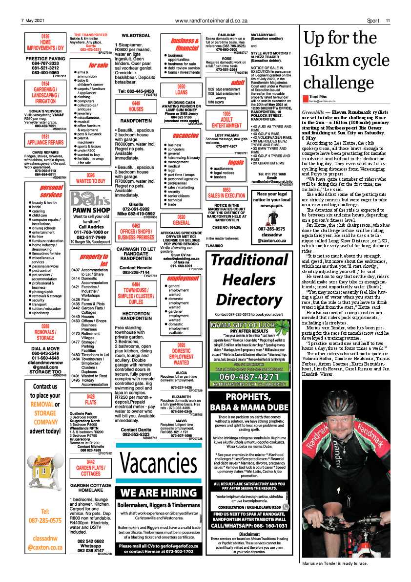 Randfontein Herald 7 May 2021 page 11