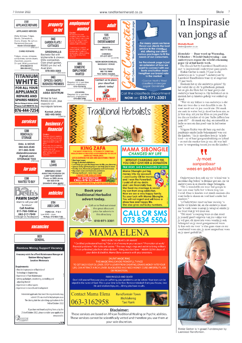 Randfontein Herald 7 October 2022 page 7