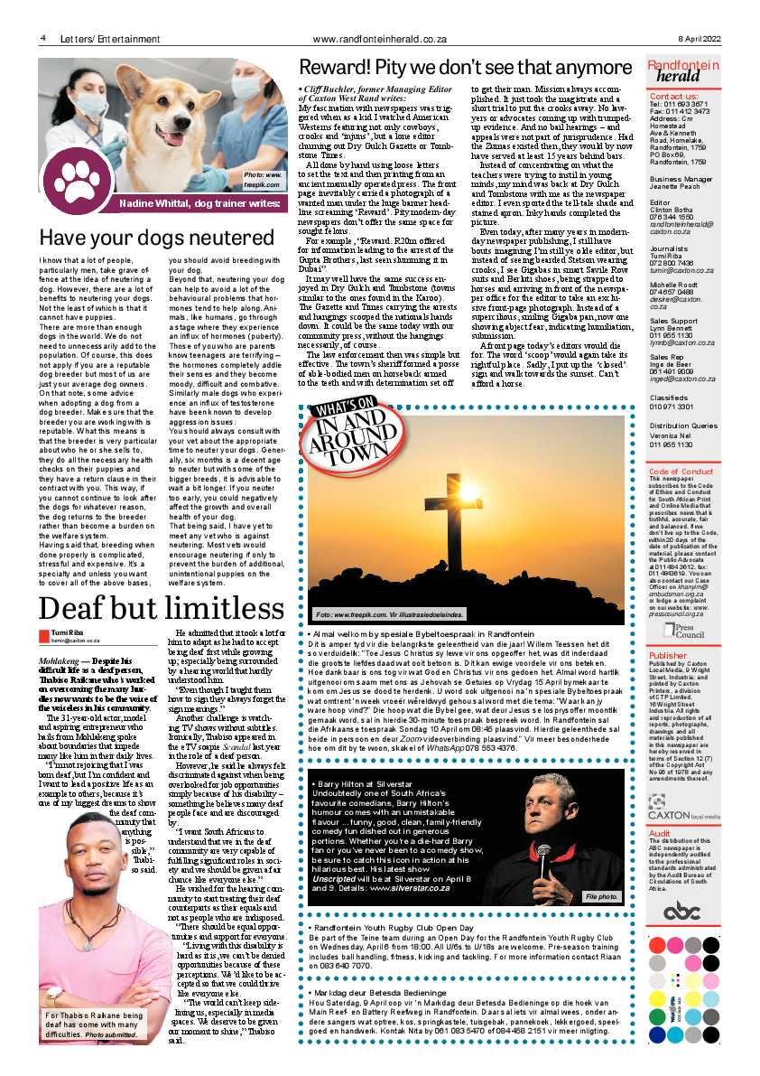Randfontein Herald 8 April 2022 page 4