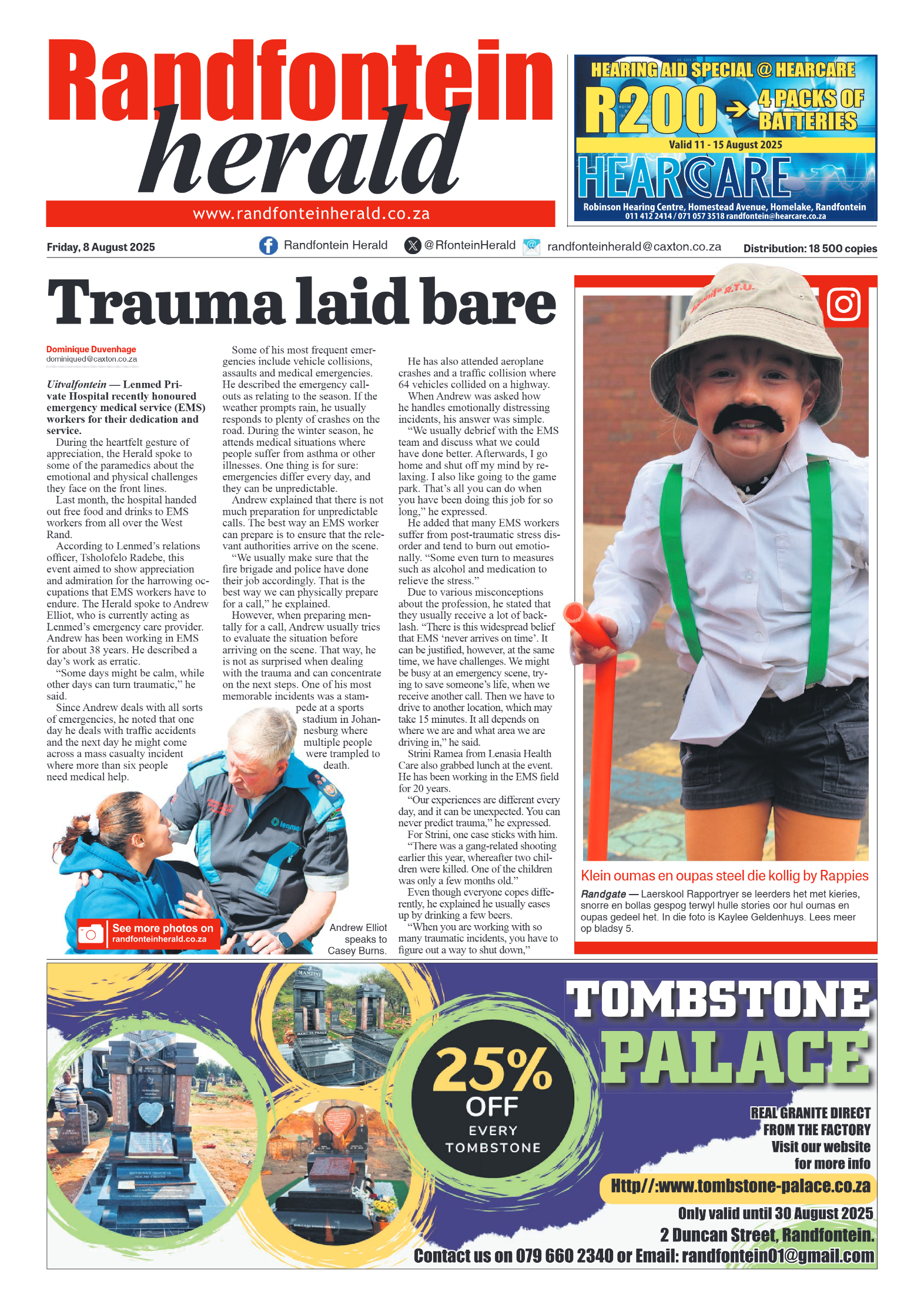 Randfontein Herald 8 August 2025 page 1