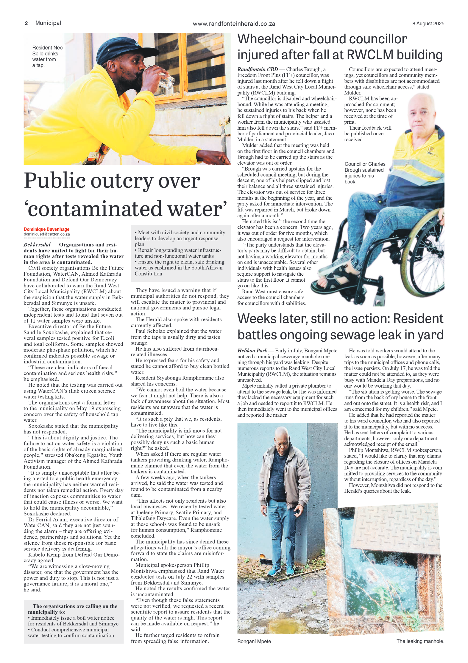 Randfontein Herald 8 August 2025 page 2