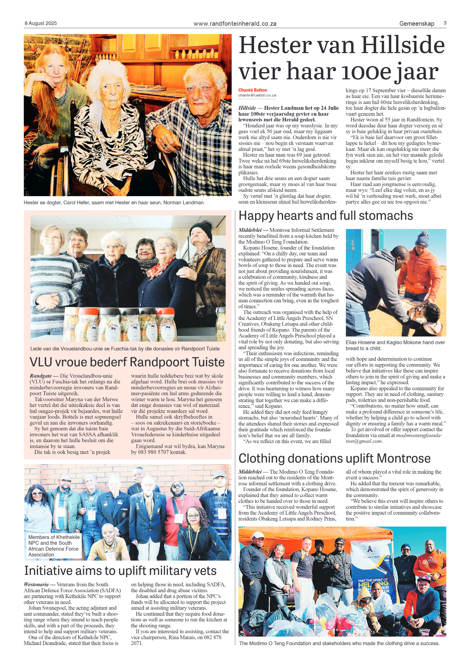 Randfontein Herald 8 August 2025 page 3
