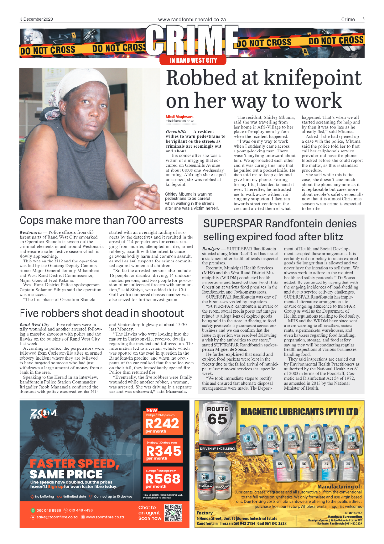 Randfontein Herald 8 December 2023 page 3