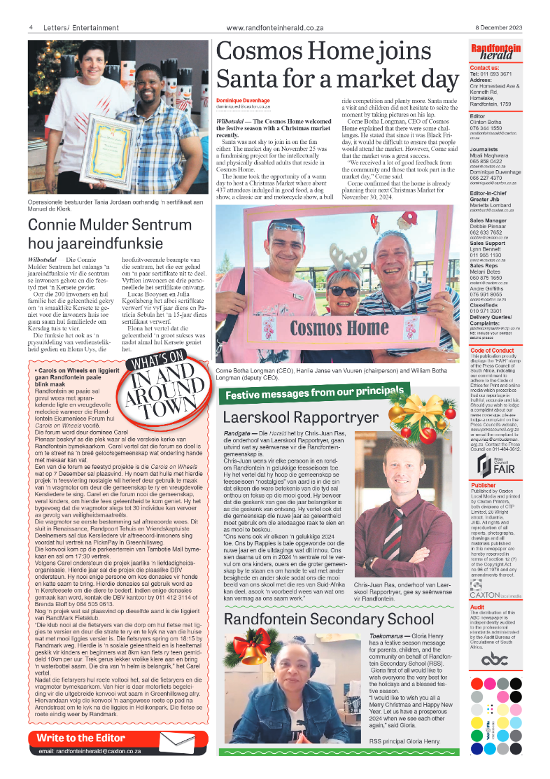Randfontein Herald 8 December 2023 page 4