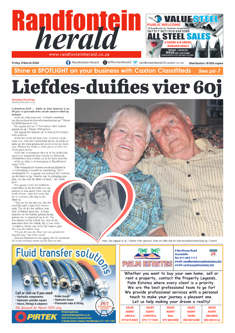 Randfontein Herald 8 March 2024 page 1