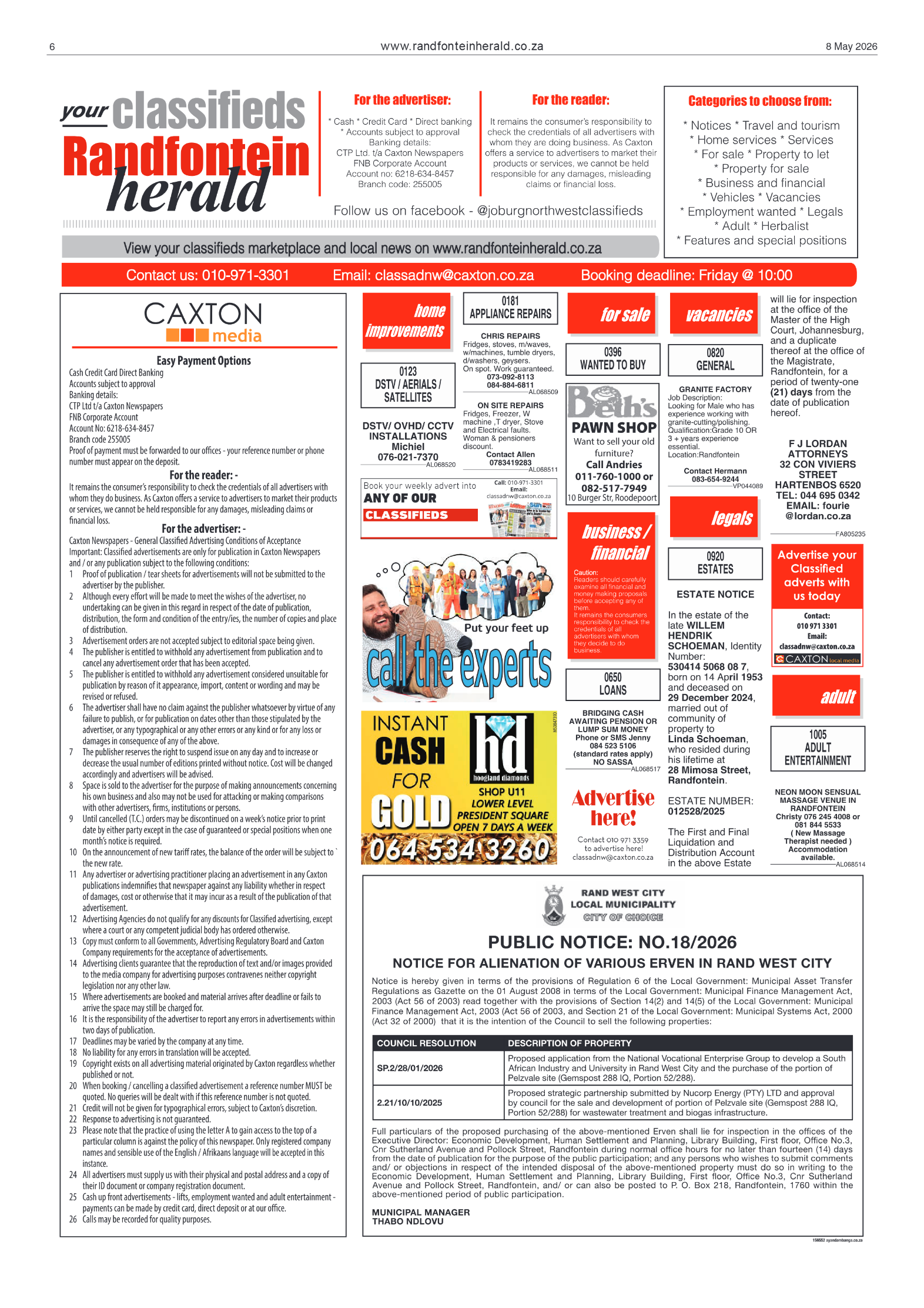 Randfontein Herald 8 May 2026 page 6