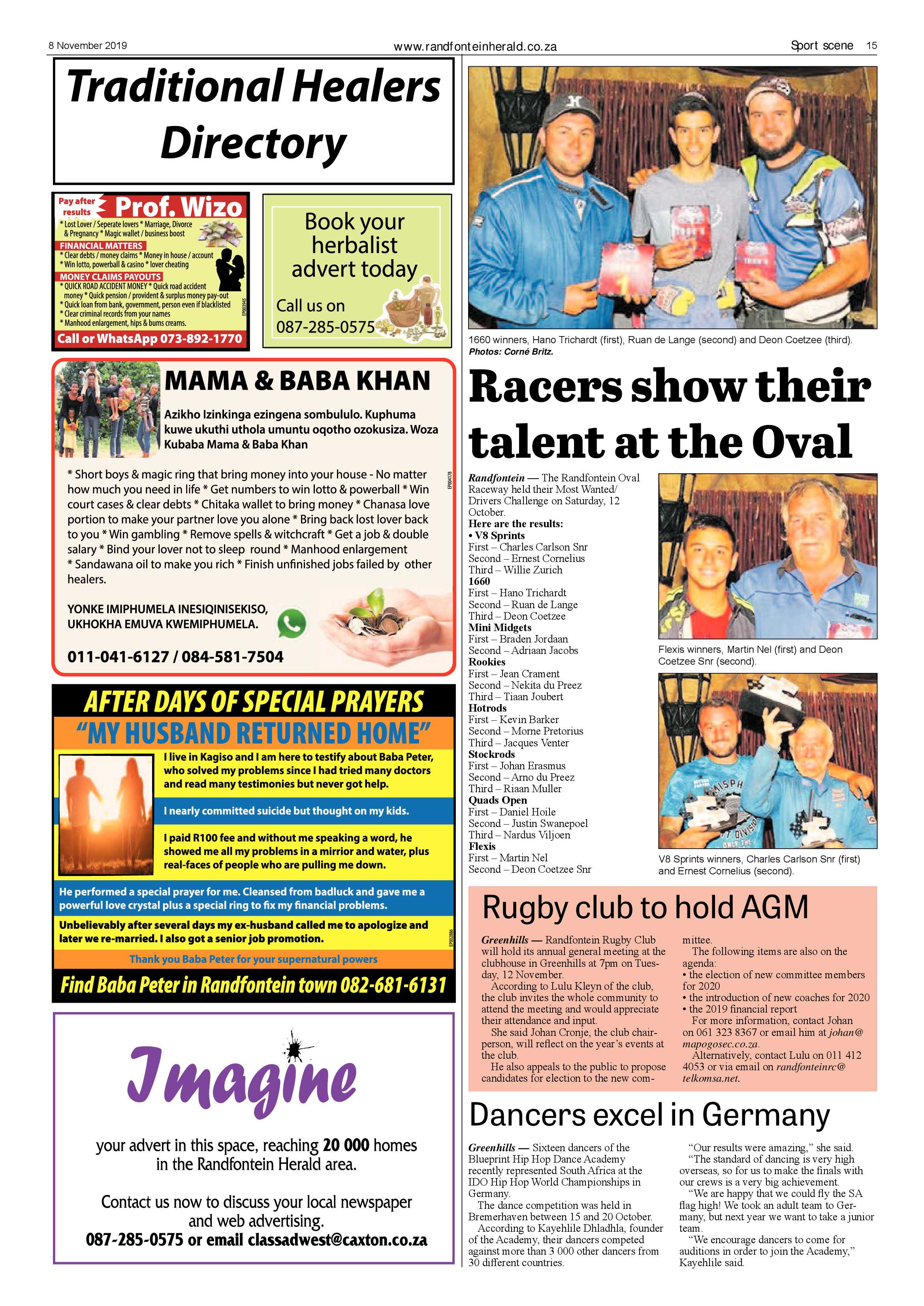Randfontein Herald 8 November 2019 page 15