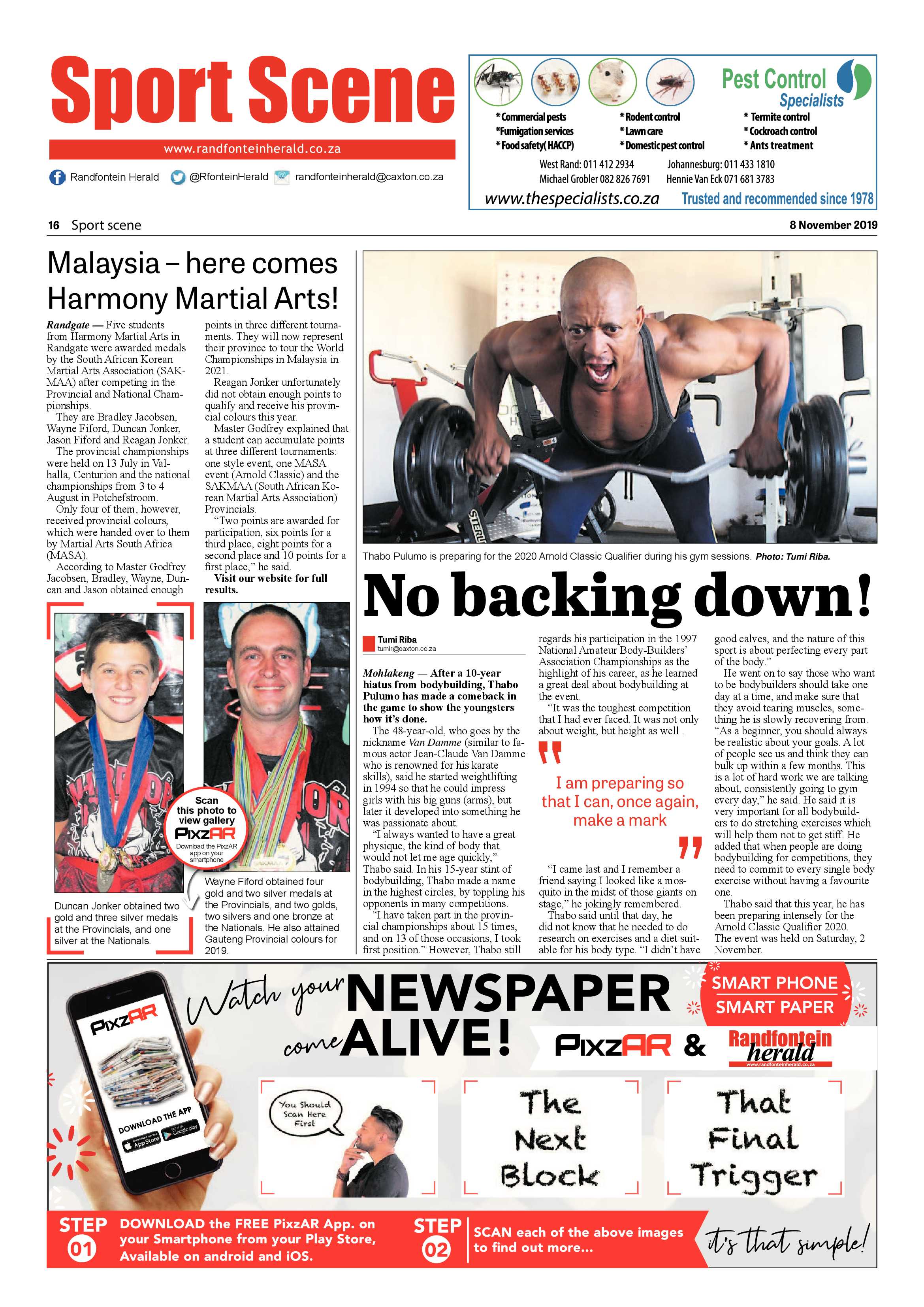 Randfontein Herald 8 November 2019 page 16