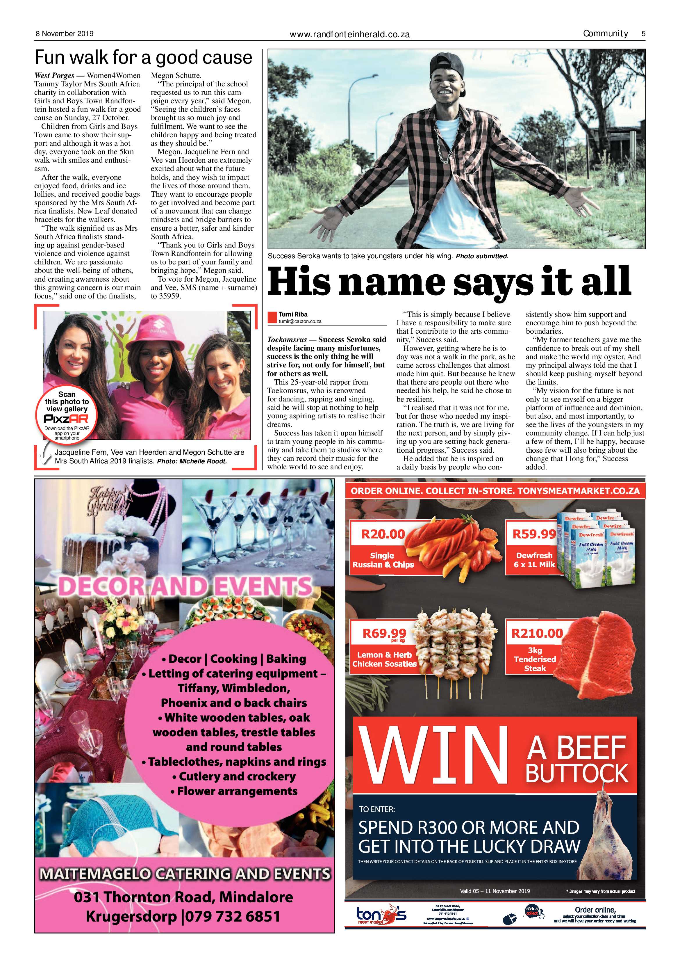 Randfontein Herald 8 November 2019 page 5