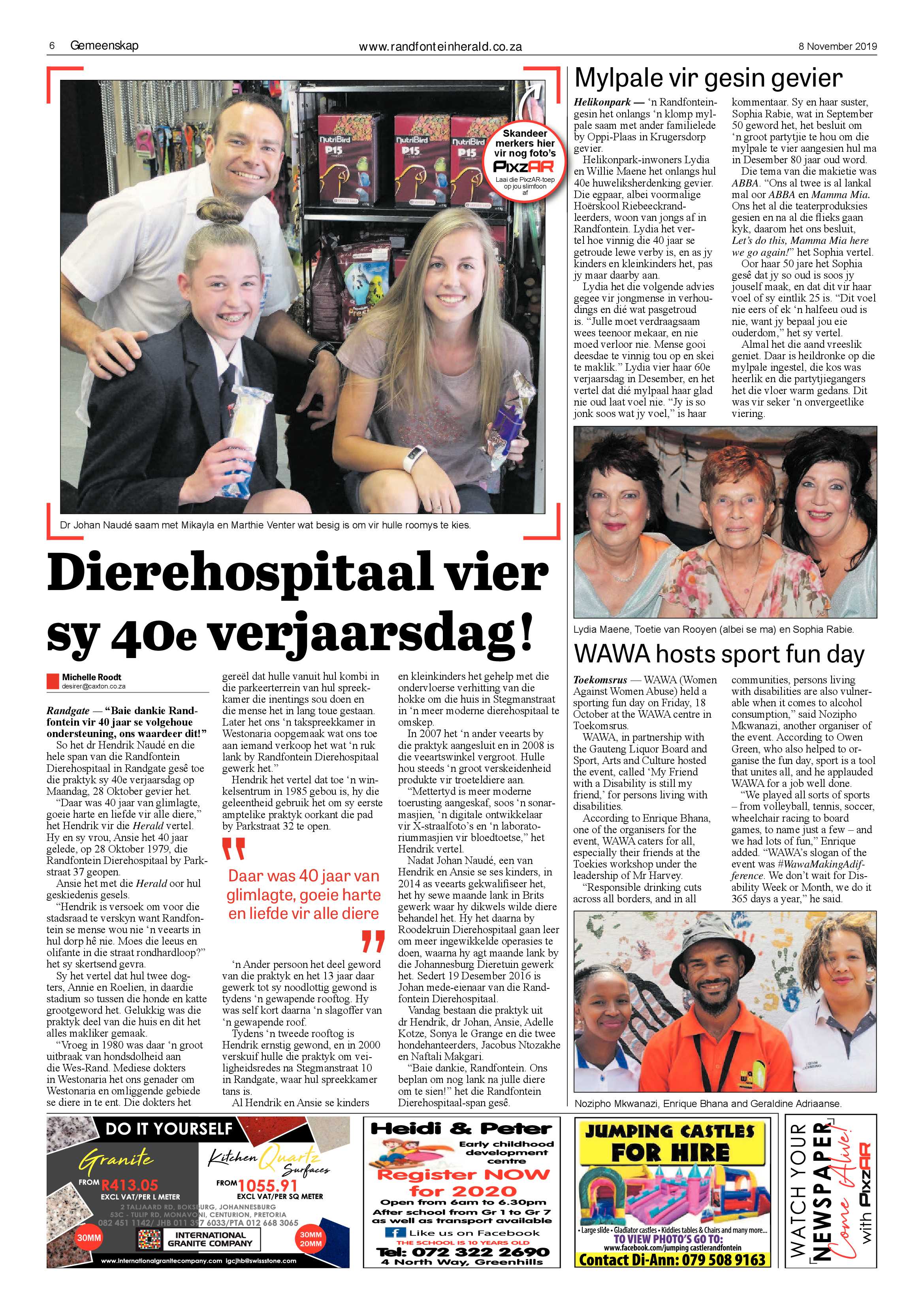 Randfontein Herald 8 November 2019 page 6