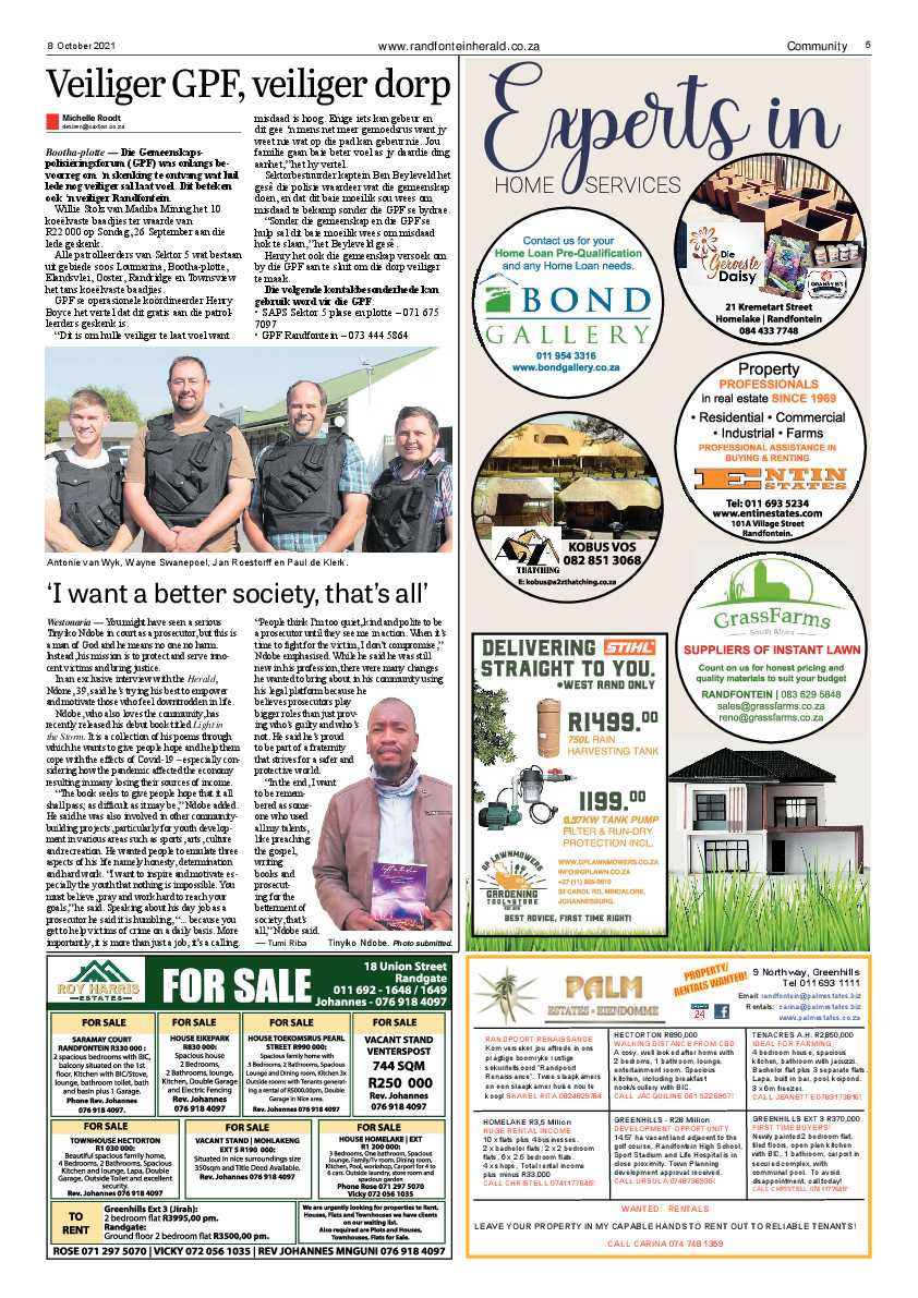 Randfontein Herald 8 October 2021 page 5