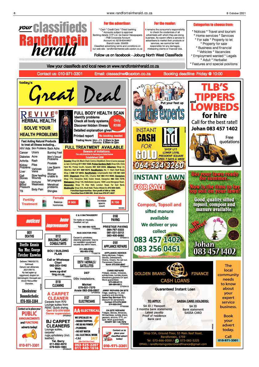 Randfontein Herald 8 October 2021 page 6