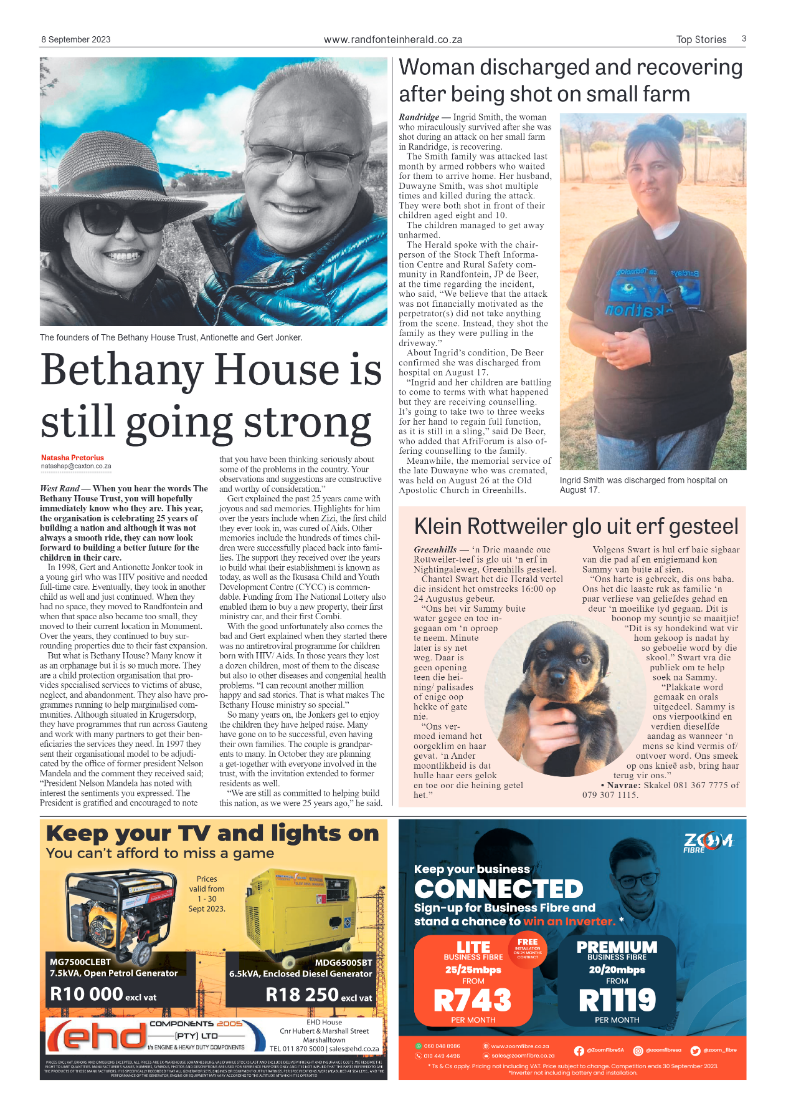 Randfontein Herald 8 September 2023 page 3