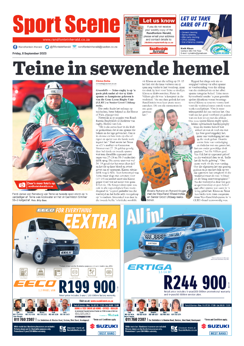Randfontein Herald 8 September 2023 page 8