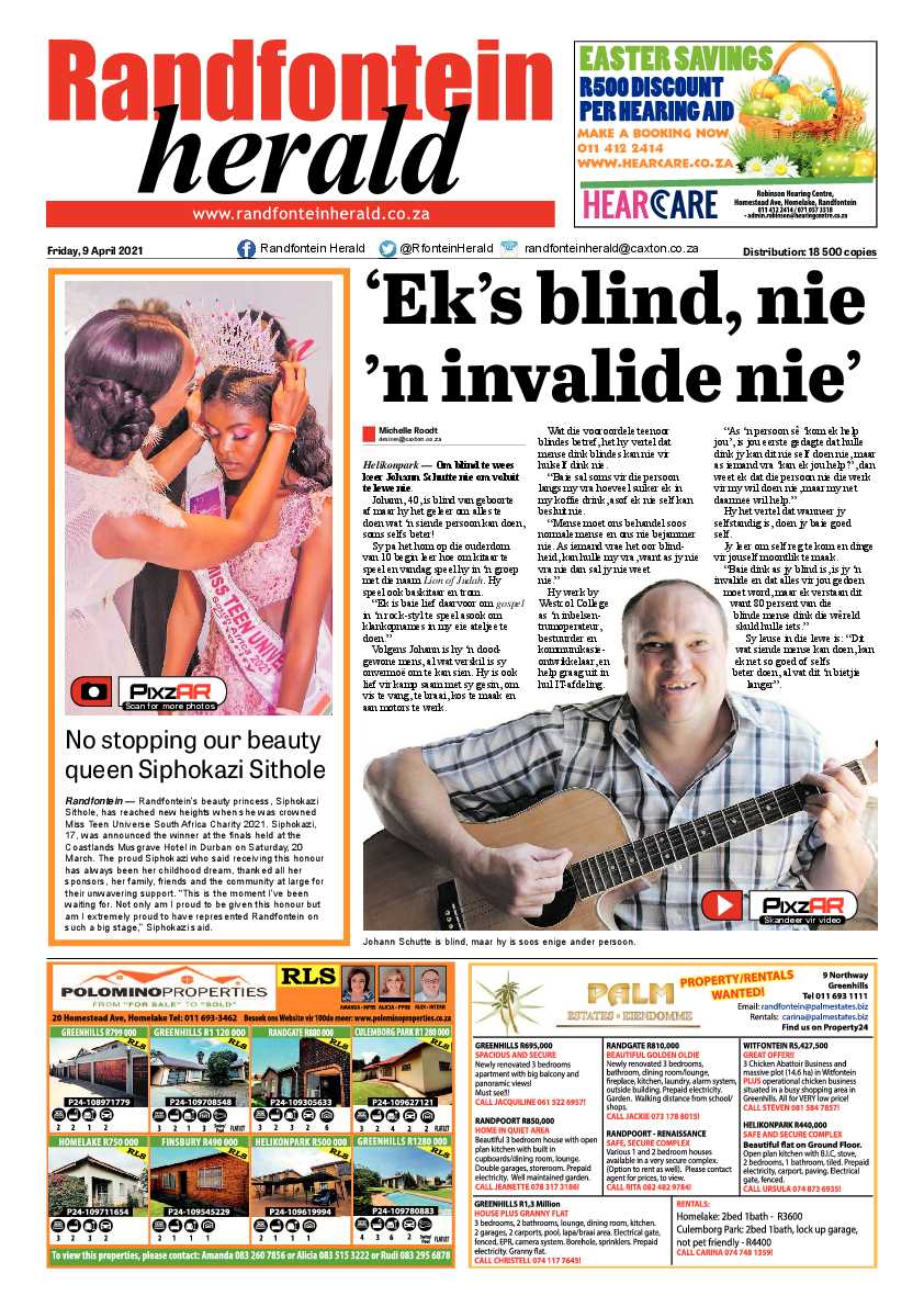 Randfontein Herald 9 April 2020 page 1