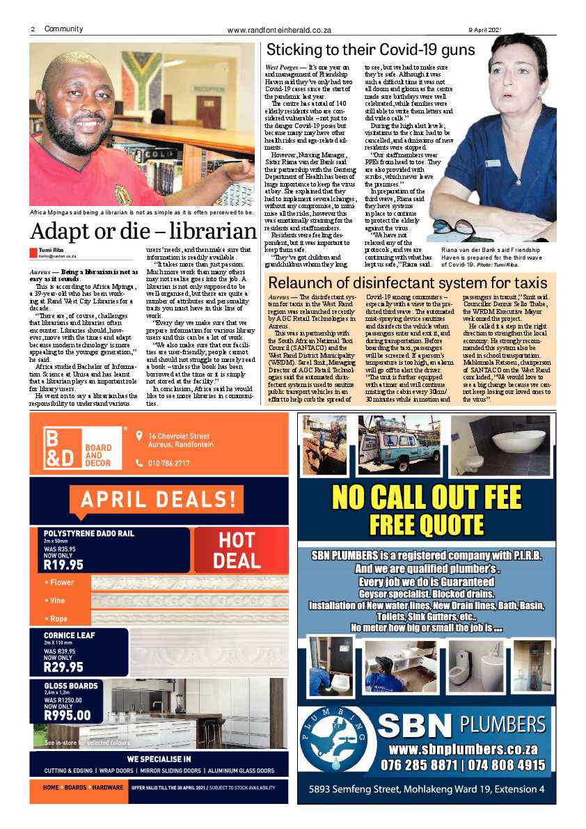 Randfontein Herald 9 April 2020 page 2