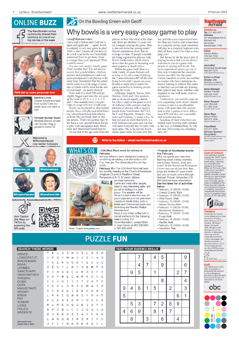 Randfontein Herald 9 February 2024 page 4