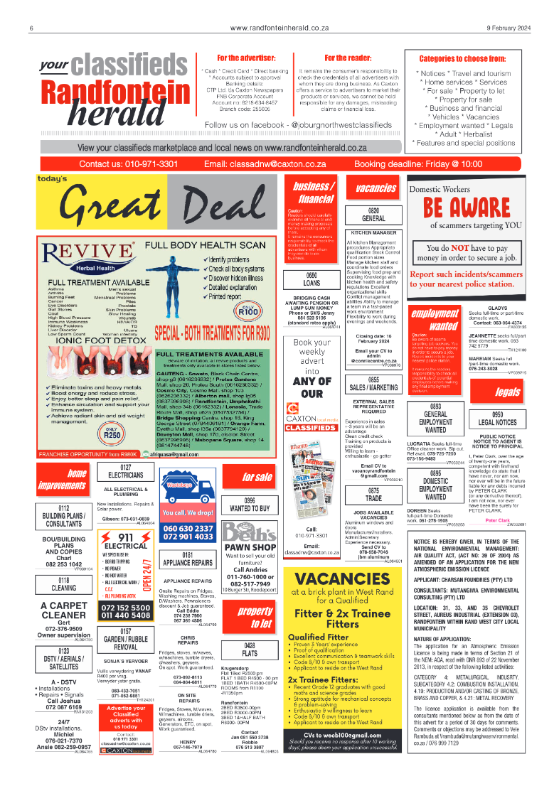 Randfontein Herald 9 February 2024 page 6