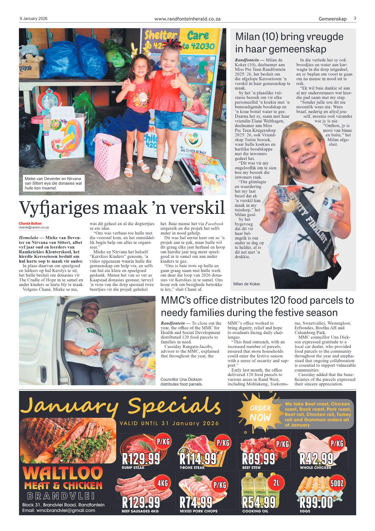 Randfontein Herald 9 January 2026 page 3