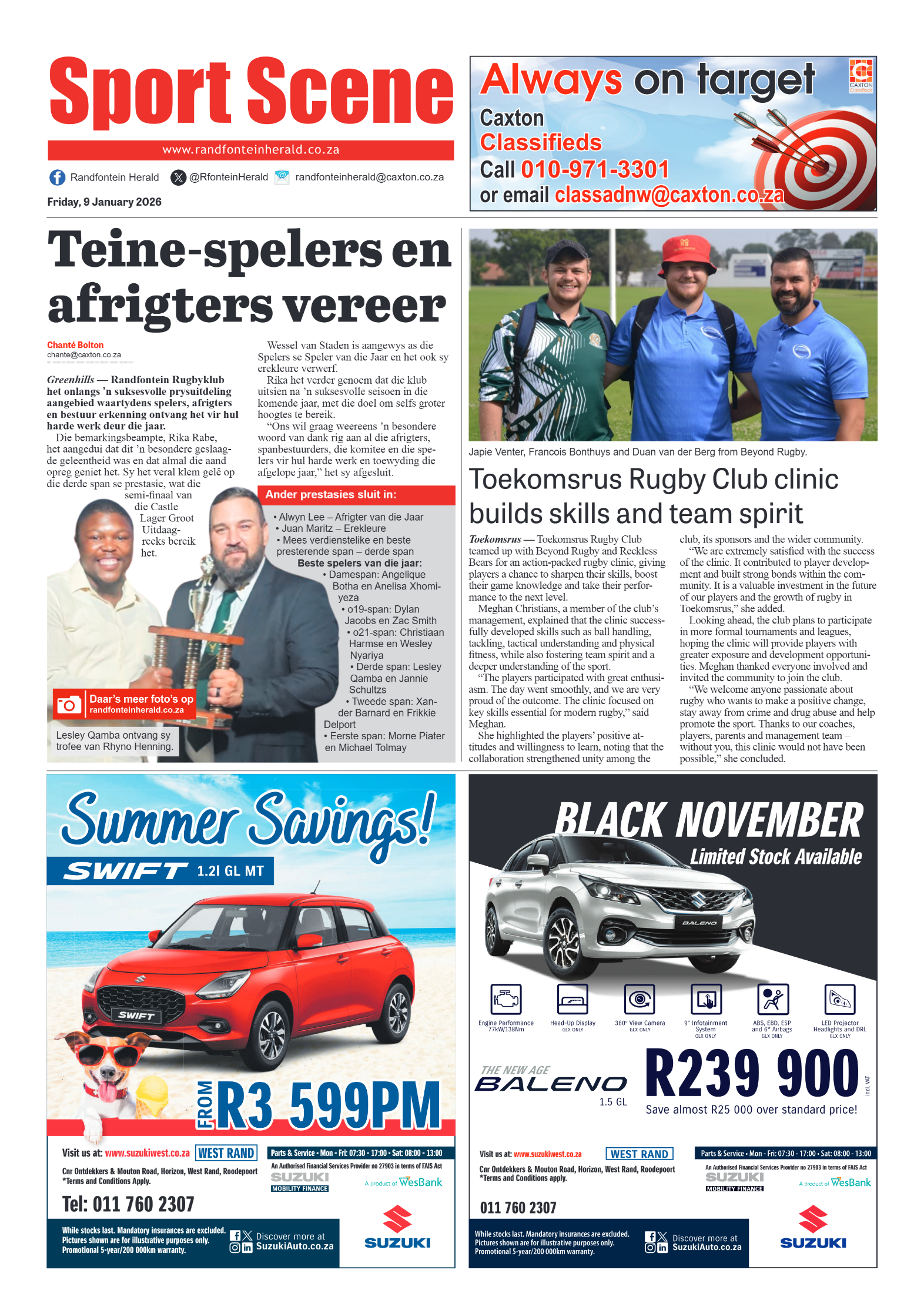 Randfontein Herald 9 January 2026 page 8