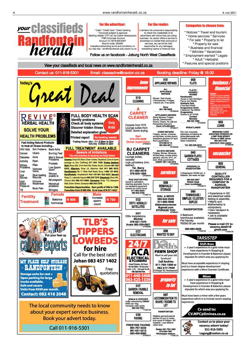 Randfontein Herald 9 July 2021 page 6