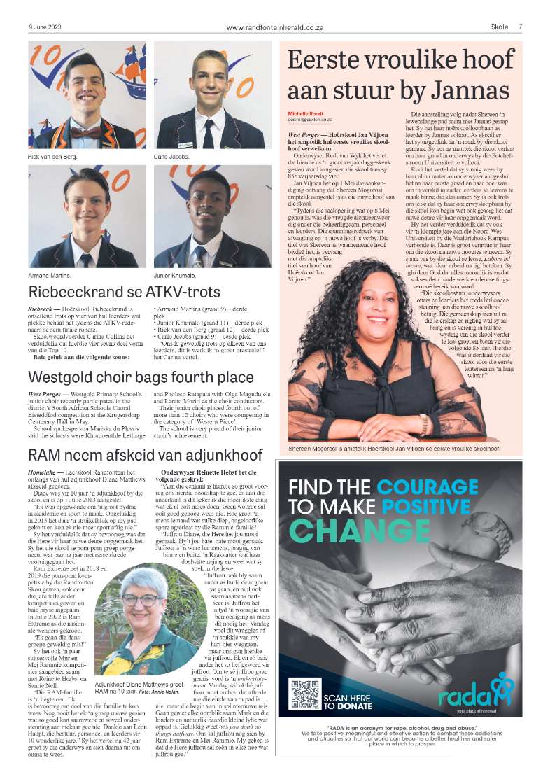 Randfontein Herald 9 June 2023 page 7