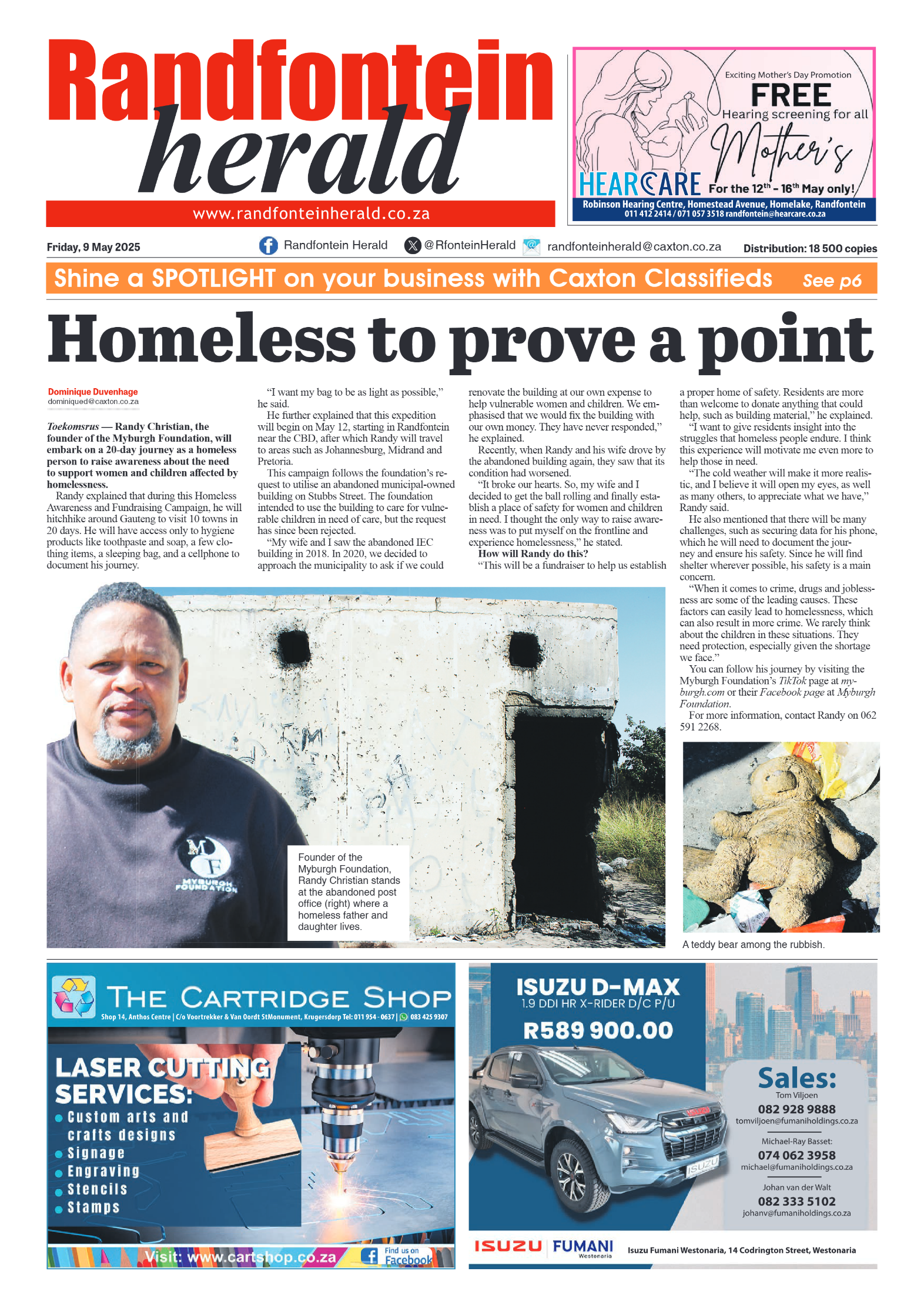 Randfontein Herald 9 May 2025 page 1