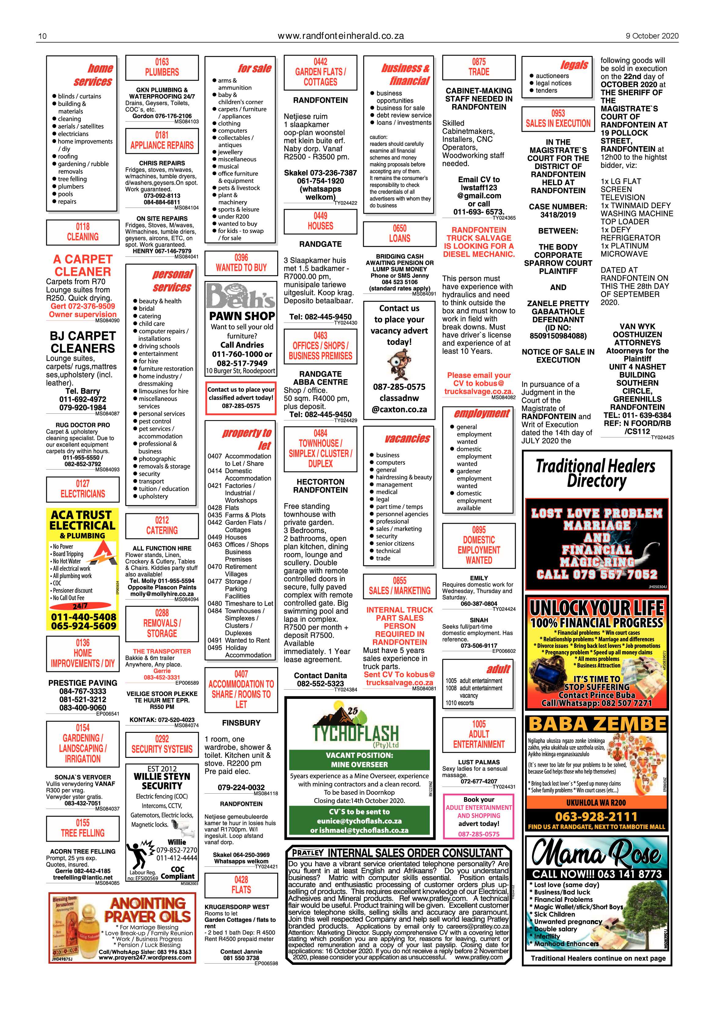 Randfontein Herald 9 October 2020 page 10