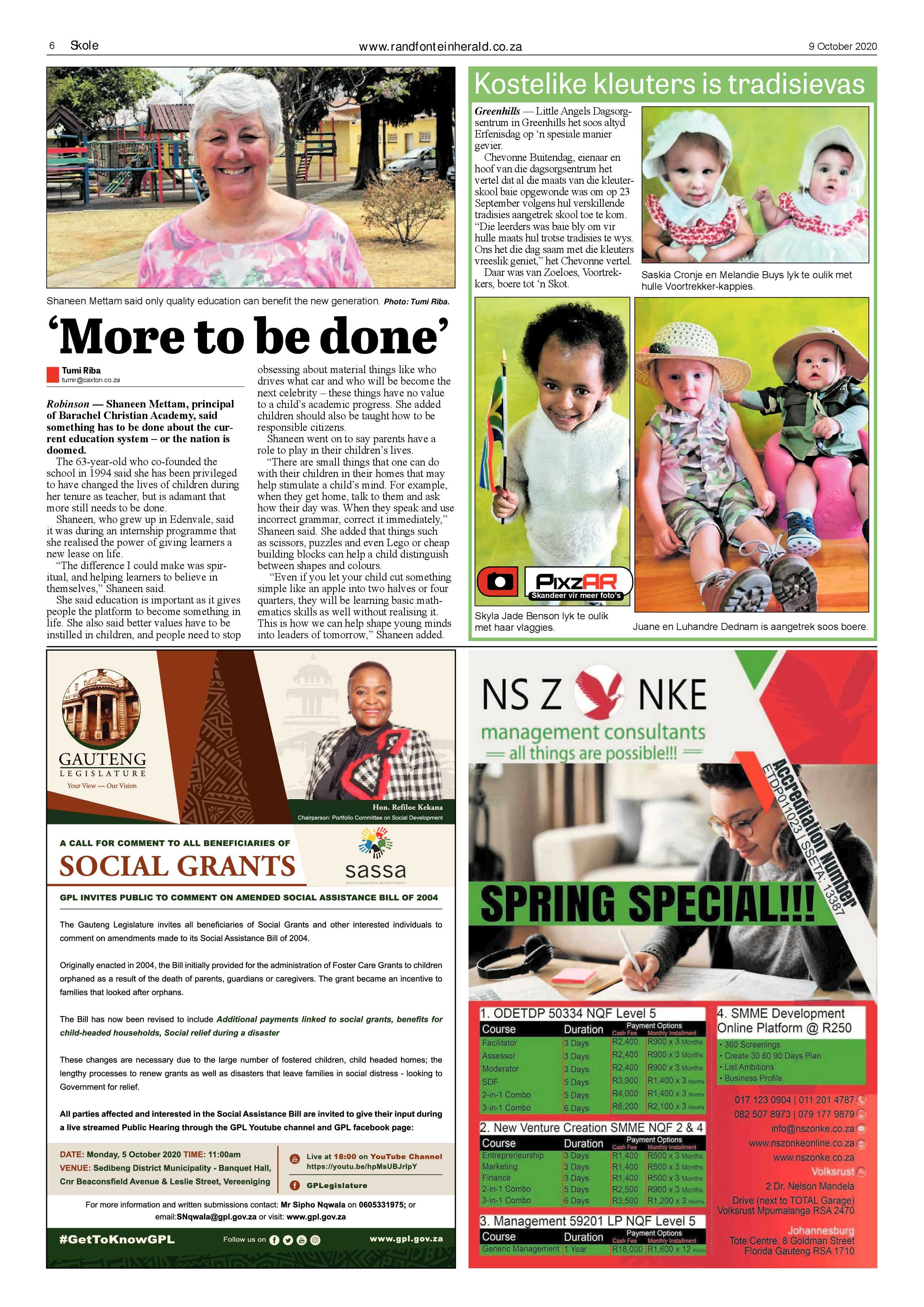 Randfontein Herald 9 October 2020 page 6