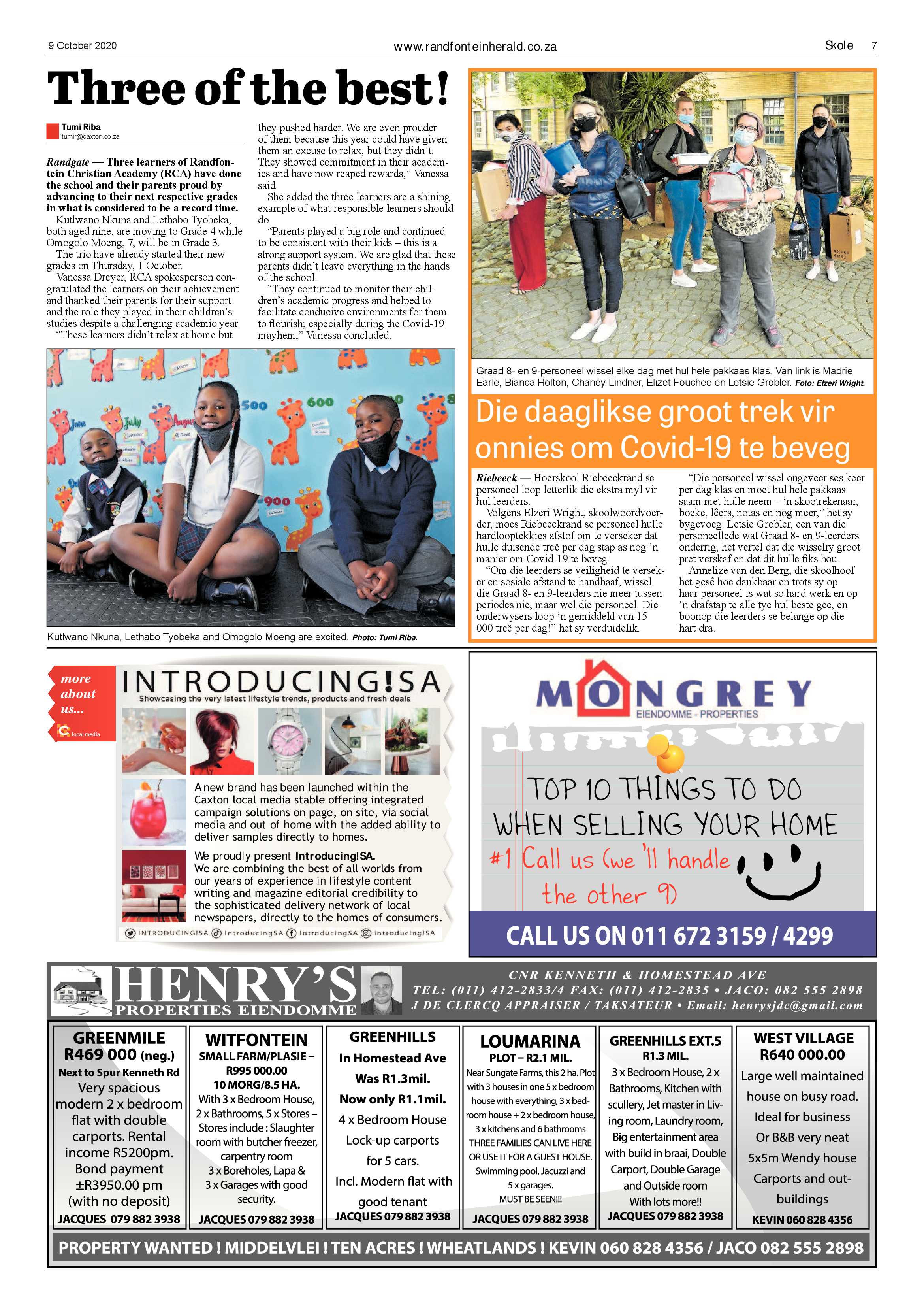 Randfontein Herald 9 October 2020 page 7
