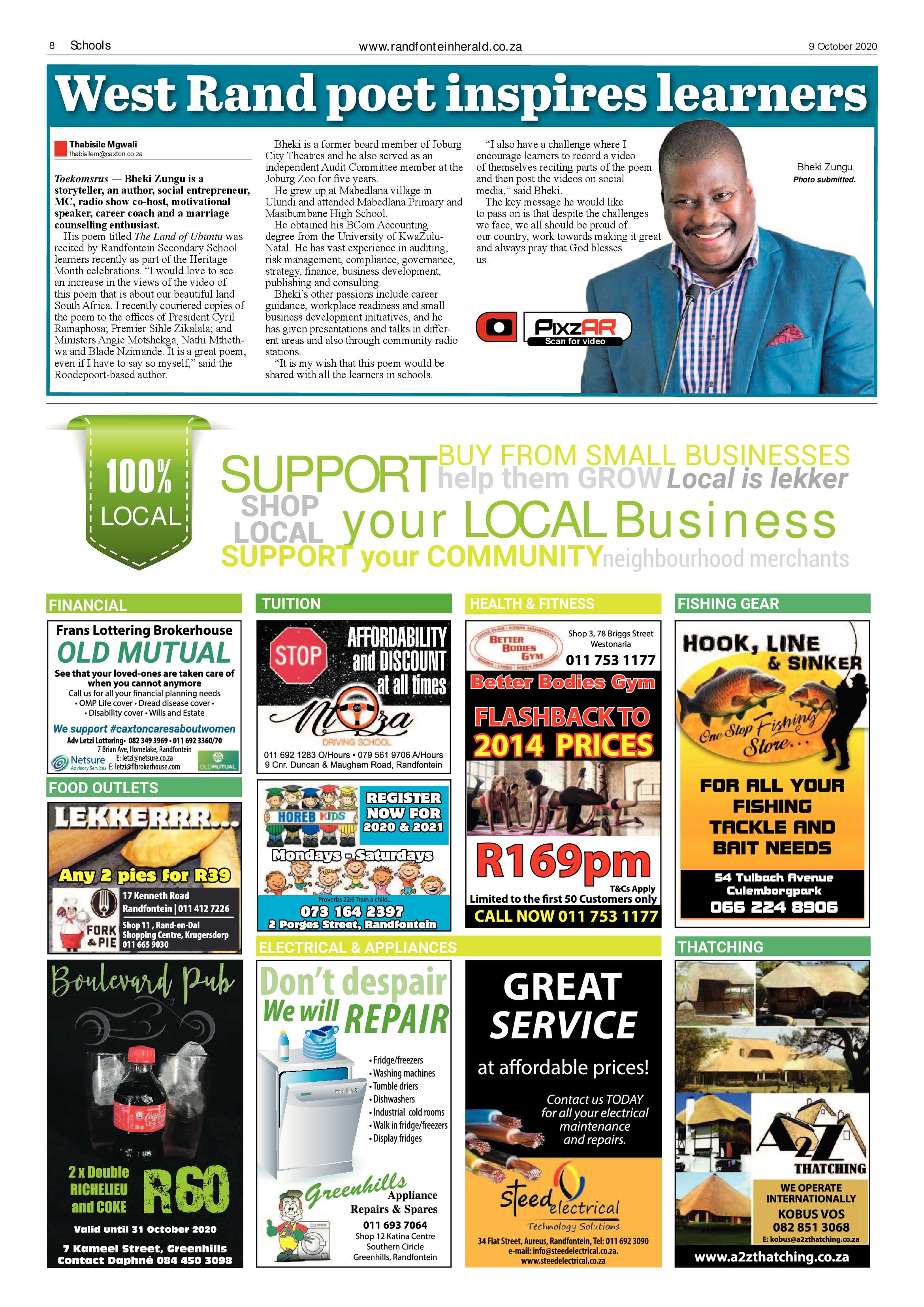 Randfontein Herald 9 October 2020 page 8