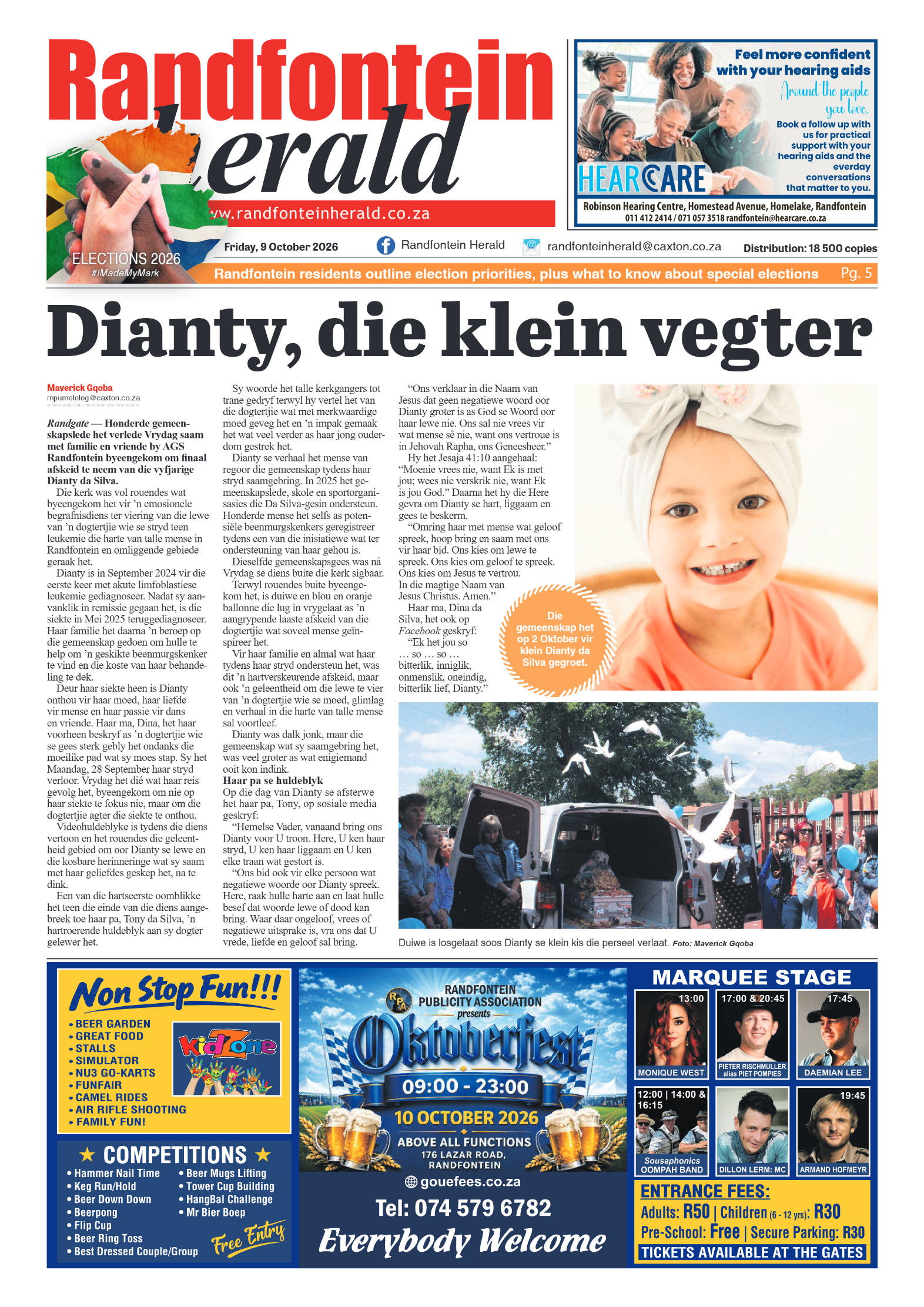Randfontein Herald 9 October 2026 page 1