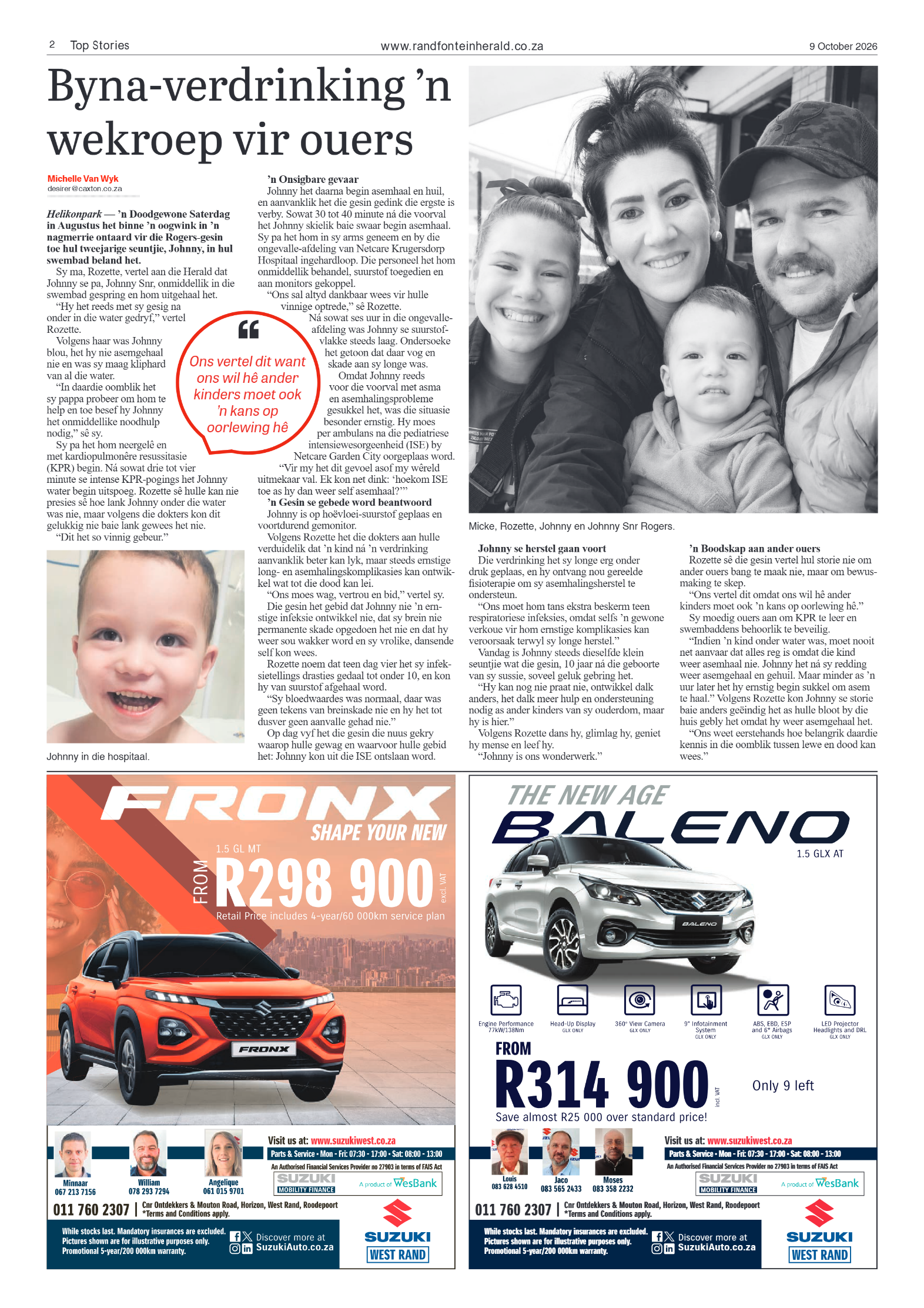 Randfontein Herald 9 October 2026 page 2